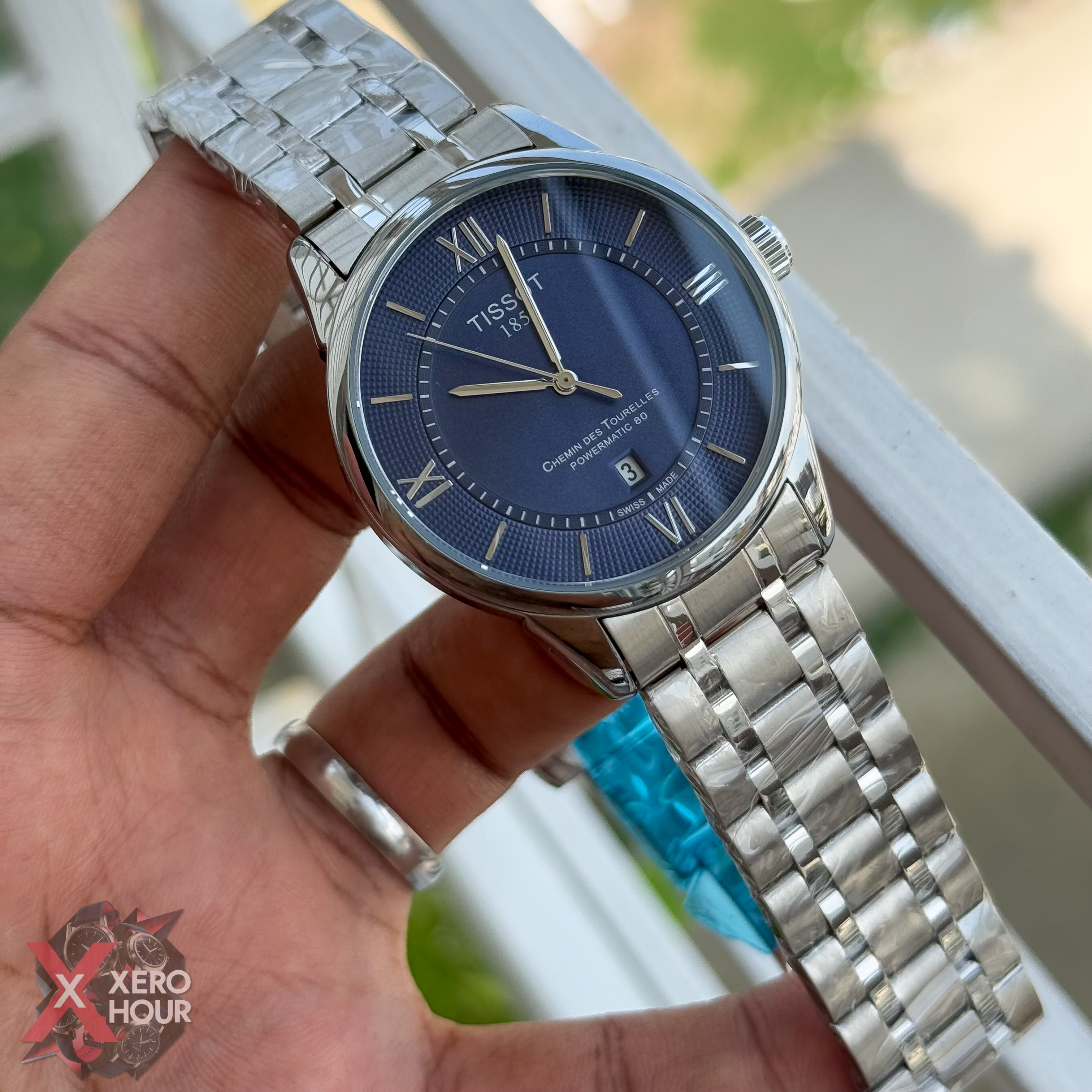 Tissot Plain dial Date just | Dot matrix dial | Silver BLue dial_img_2