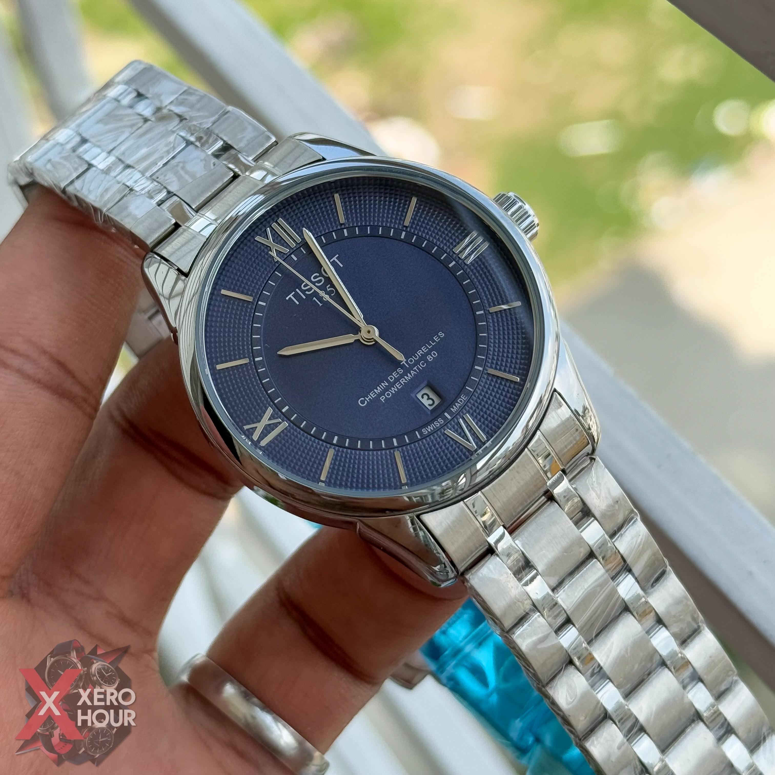 Tissot Plain dial Date just | Dot matrix dial | Silver BLue dial_img_3