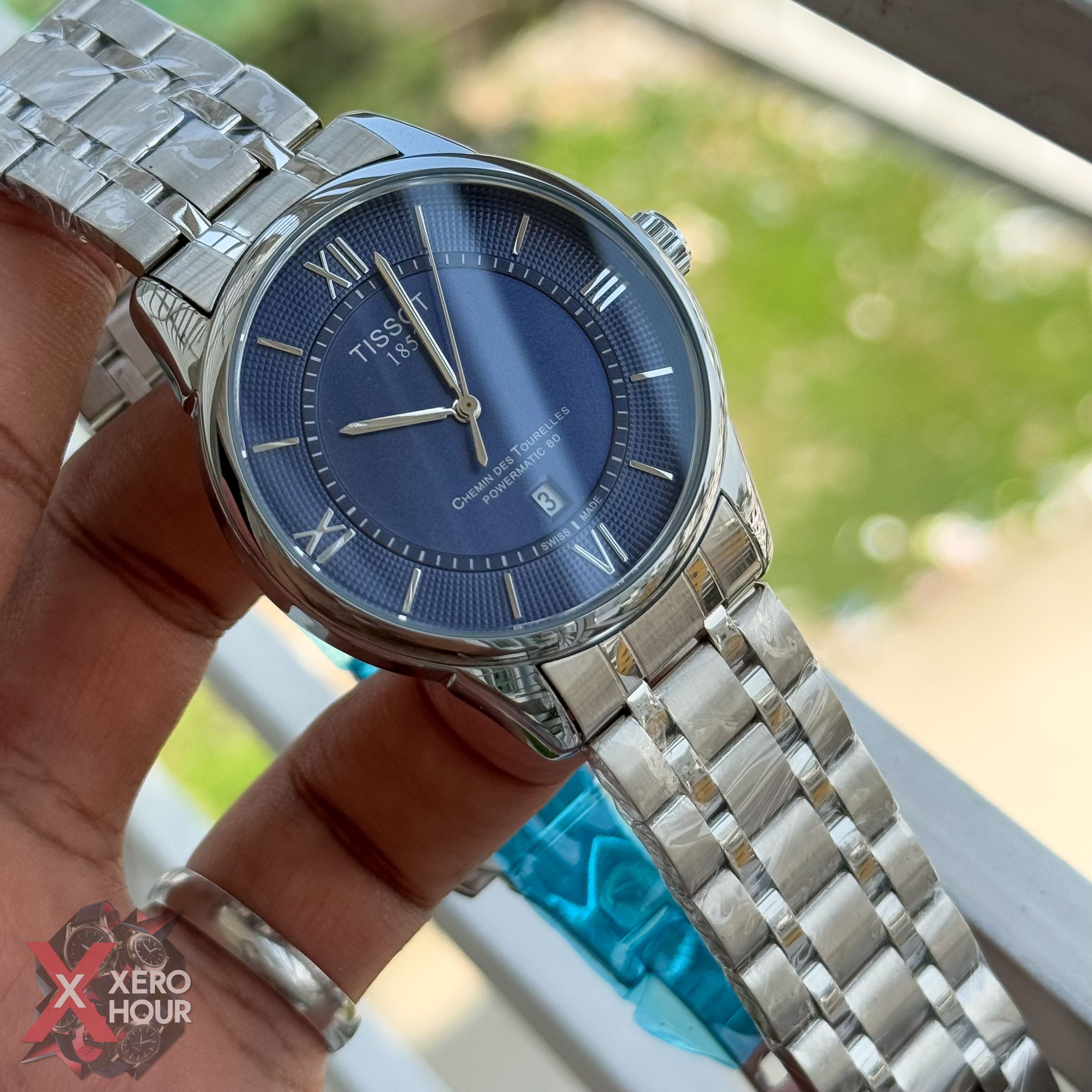 Tissot Plain dial Date just | Dot matrix dial | Silver BLue dial_img_4