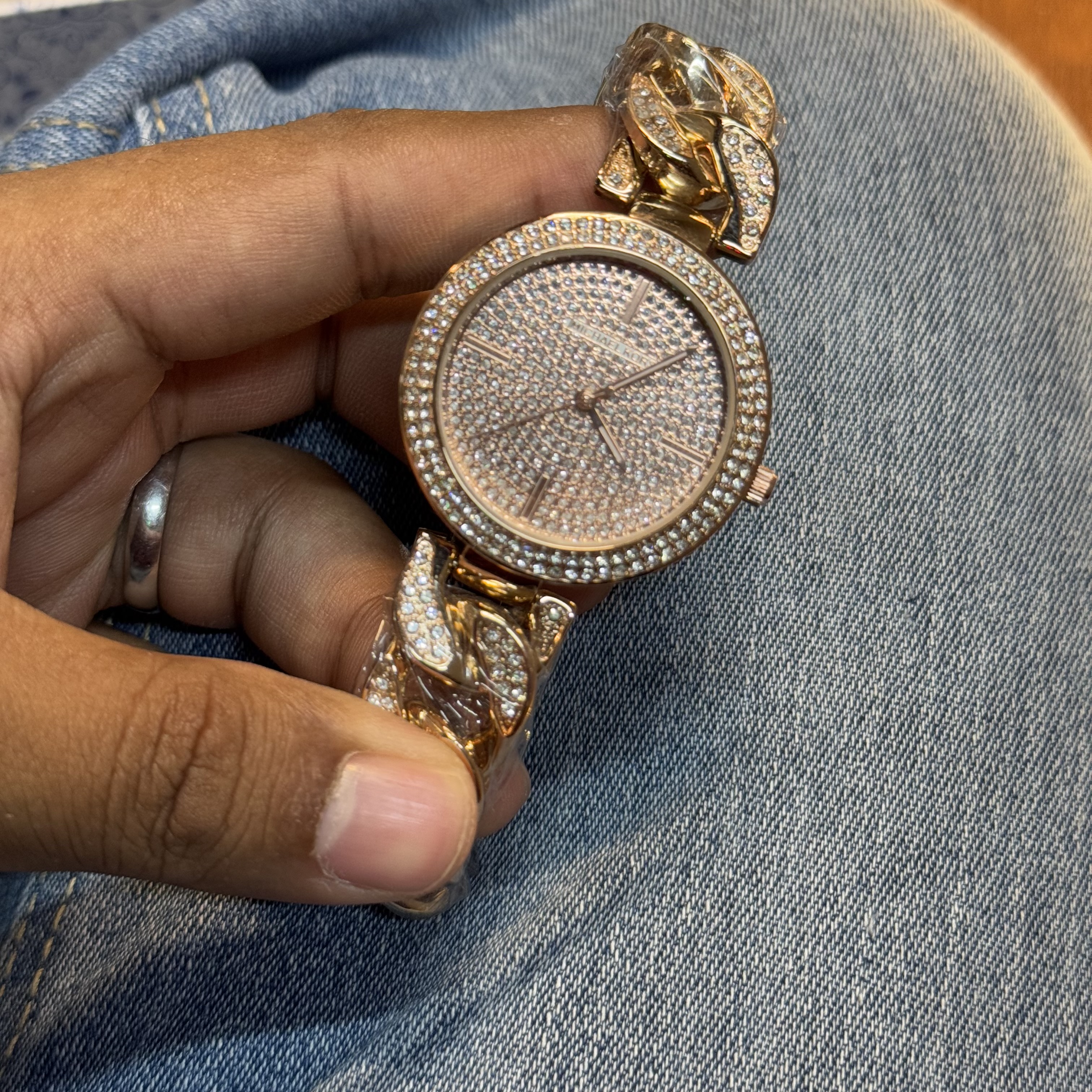 MK Full stone dial Rose gold Ladies  rose gold stone dial