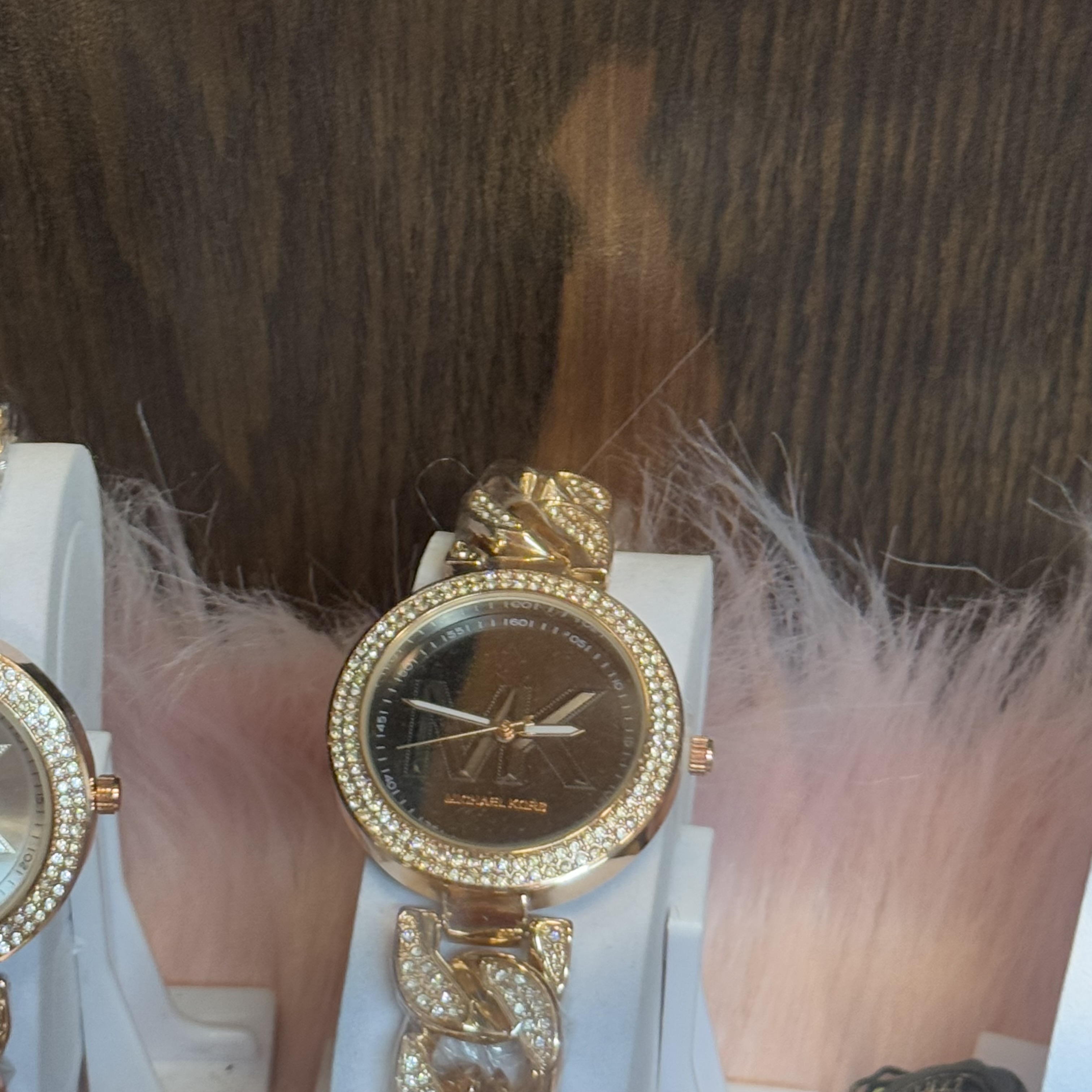 MK rose gold iced edtion Mk black dial written