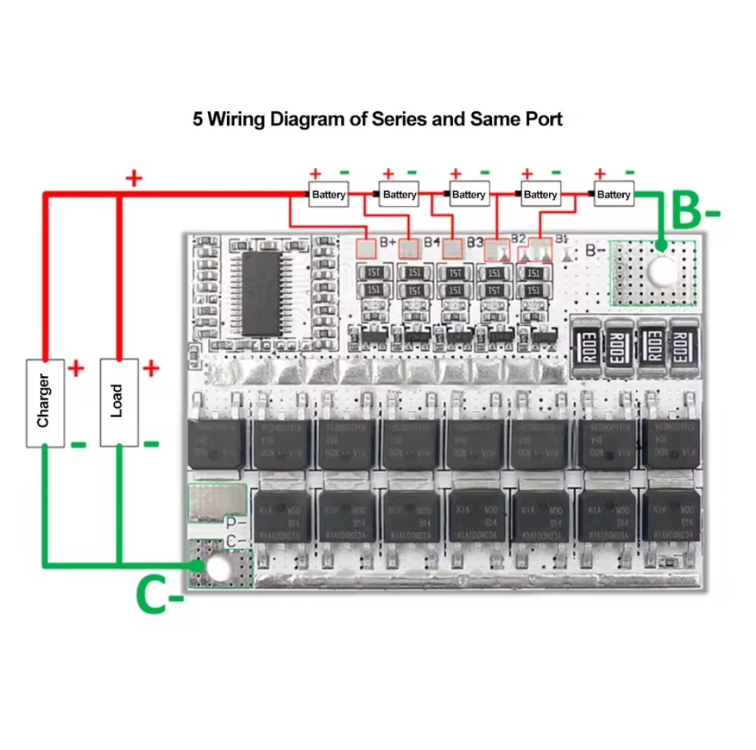 4S/5S 100A BMS 14.6V / 18.2V LiFePO4 & Ternary Lithium Battery Protection Circuit Board with Balancing_img_2
