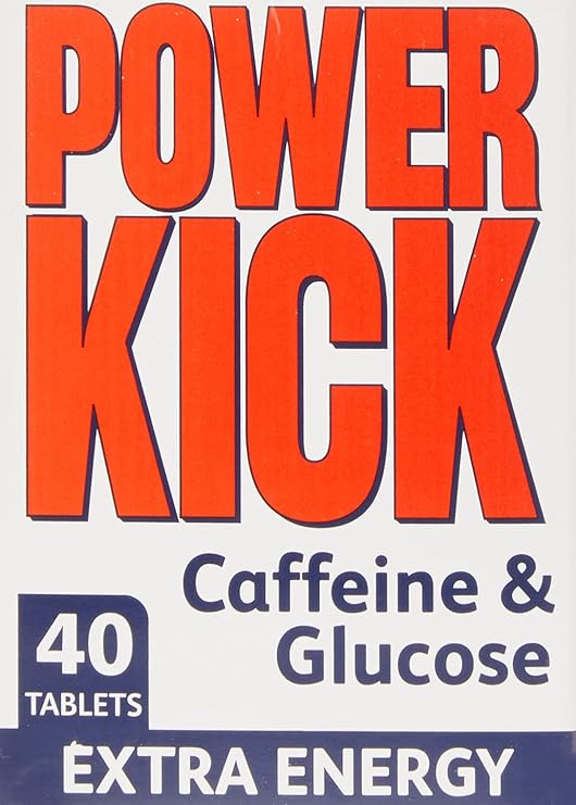 Power Kick Extra Energy Caffeine & Glucose Tablets x 40 - Made in UK_img_1