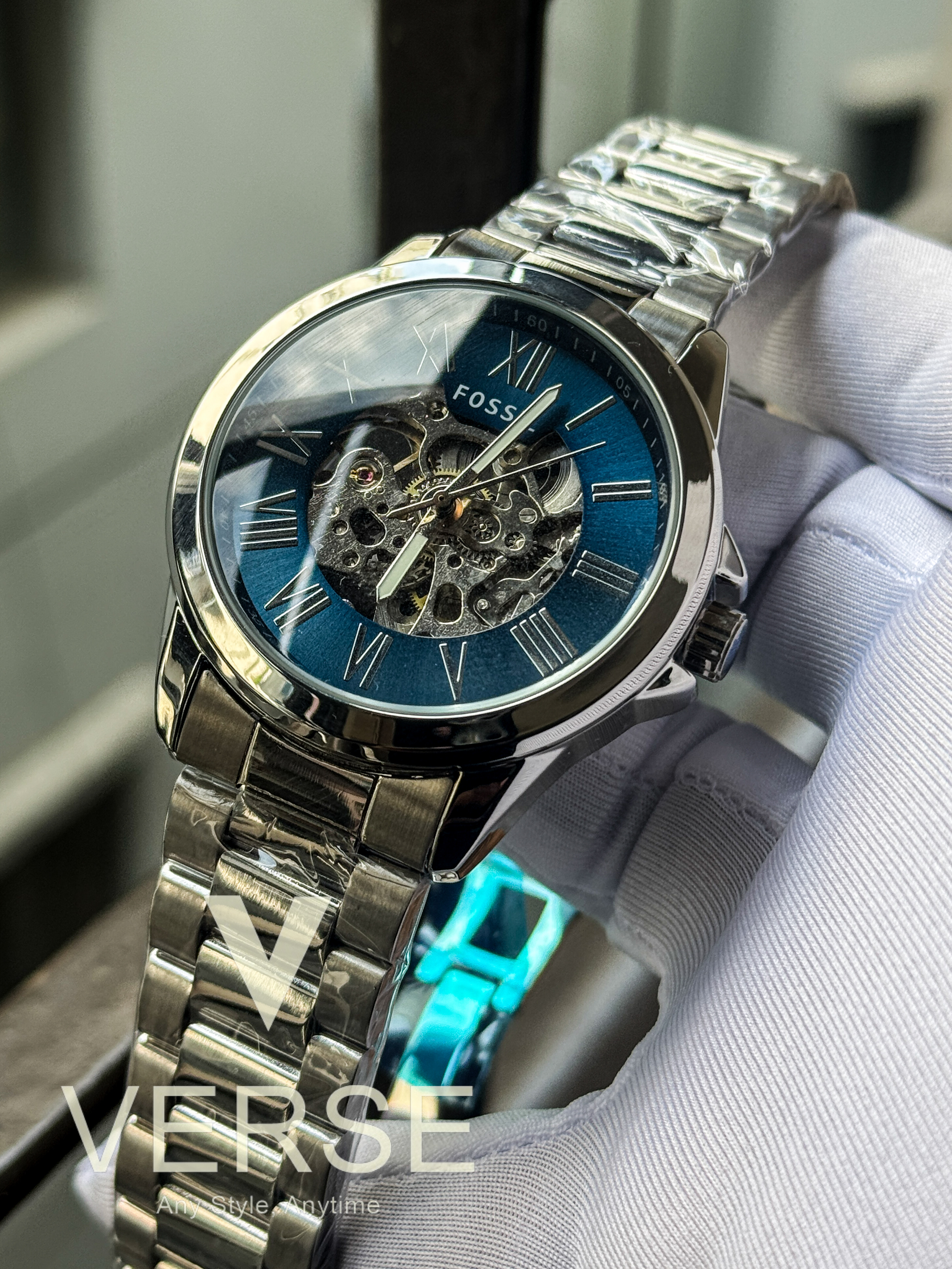 Fossil Automatic Chain Blue Dial AA