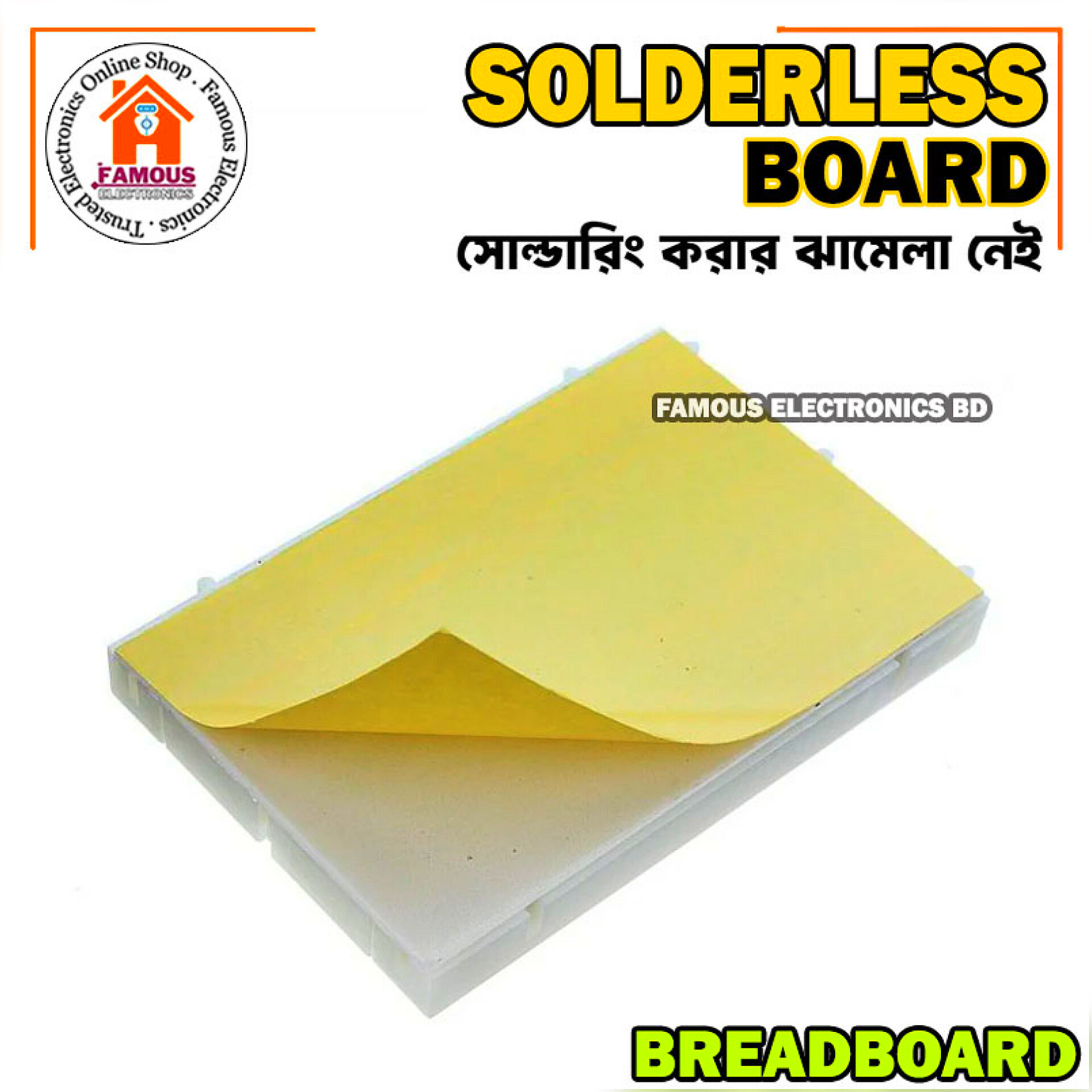 400 Point Breadboard Medium Size Solderless WHITE Prototyping Test Circuit Board Plug-In 400 Tie Points Pin For Arduino Project Board Cables Connectors DIY_img_6