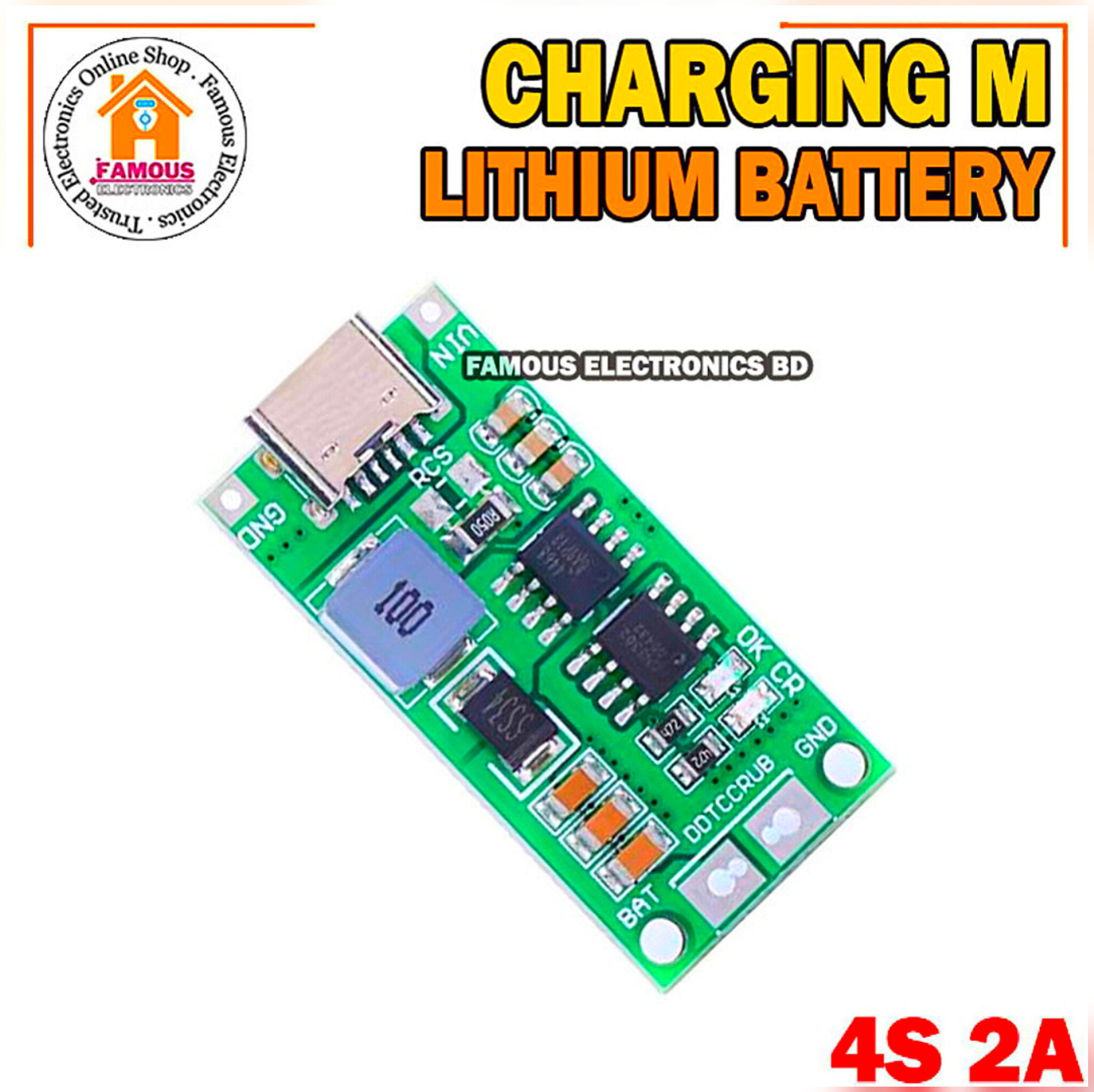 Multi-Cell 4S 2A Type-C To 12.6V Step-Up Boost Lipo- Polymer Li-Ion Charger 16.8V 18650 Lithium Battery_img_0