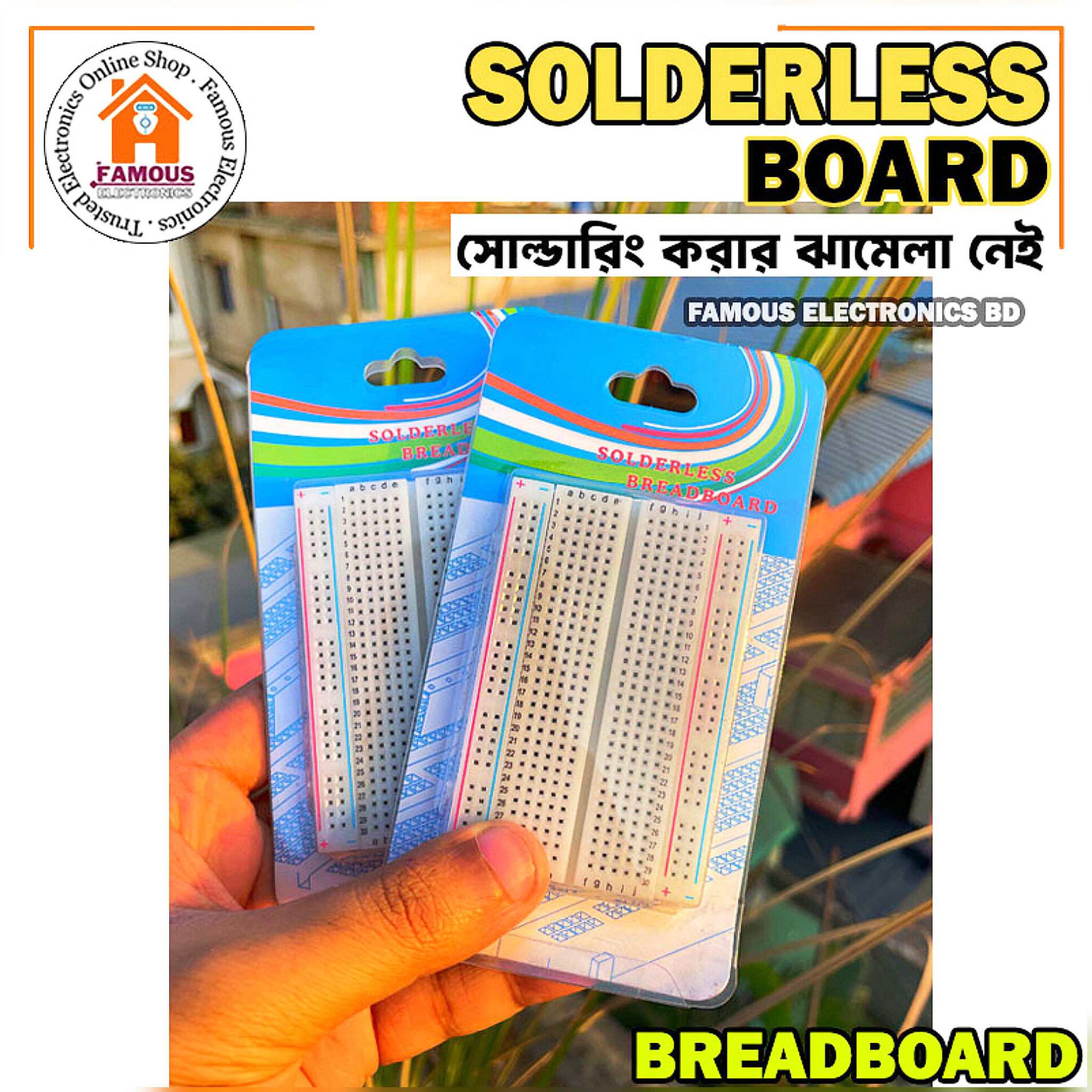 400 Point Breadboard Medium Size Solderless WHITE Prototyping Test Circuit Board Plug-In 400 Tie Points Pin For Arduino Project Board Cables Connectors DIY_img_2