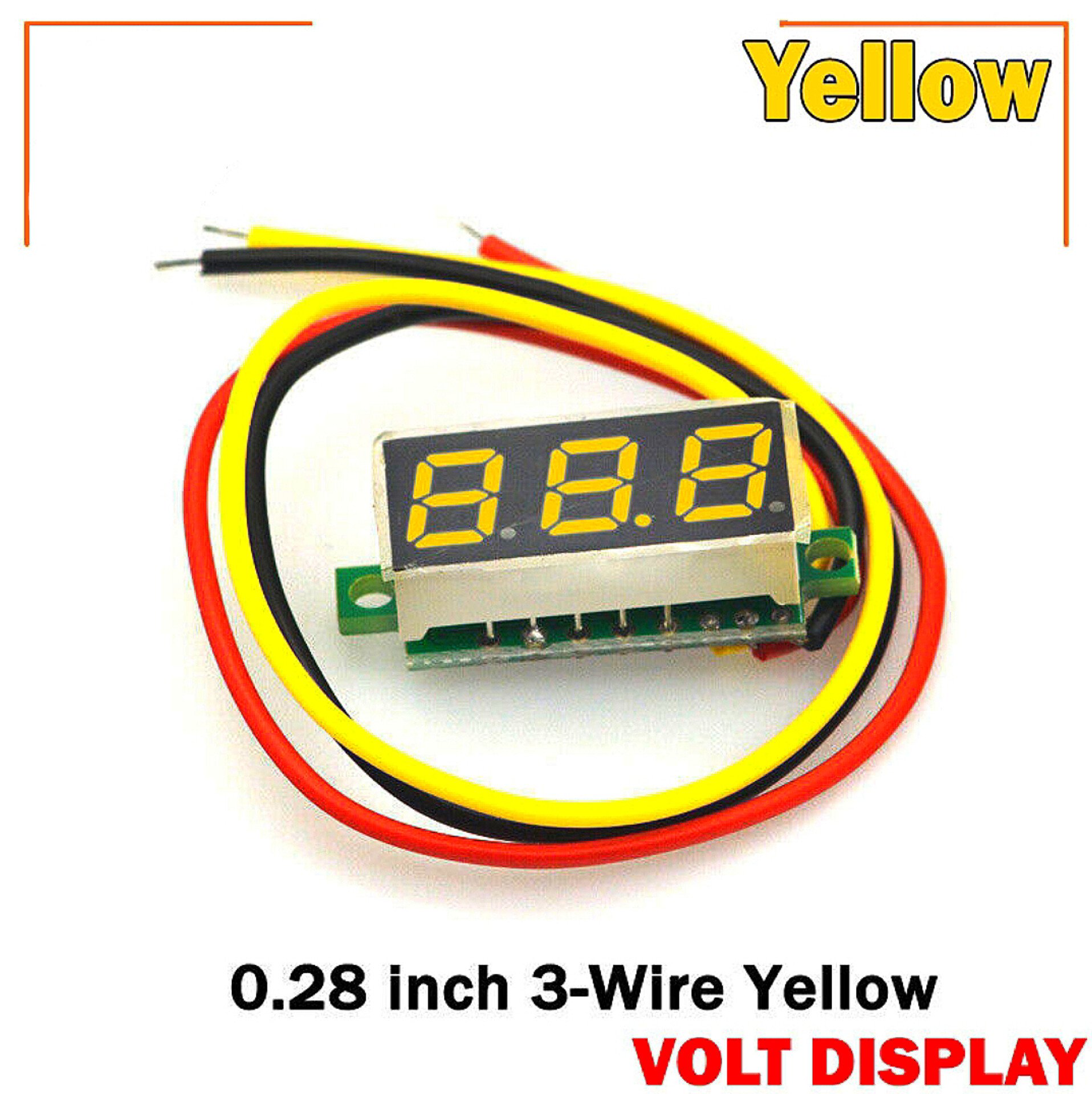 LED Display Mini 0.28 inch DC 0 -100V Digital Voltmeter 100V Volt Panel Indicator Monitor Voltage Meter-1PCS - Compact Digital Voltmeter -Yellow_img_1