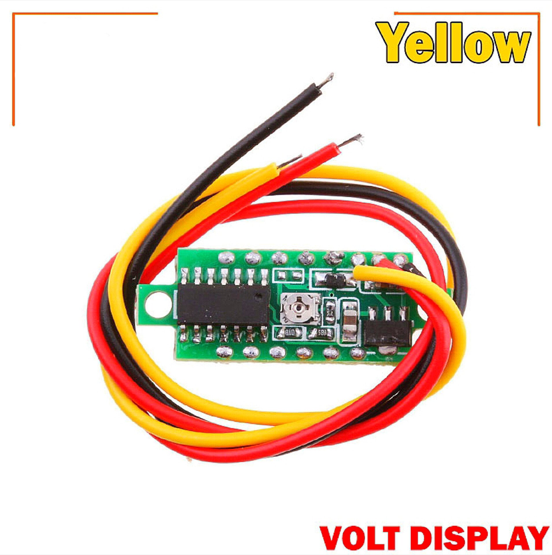 LED Display Mini 0.28 inch DC 0 -100V Digital Voltmeter 100V Volt Panel Indicator Monitor Voltage Meter-1PCS - Compact Digital Voltmeter -Yellow_img_2