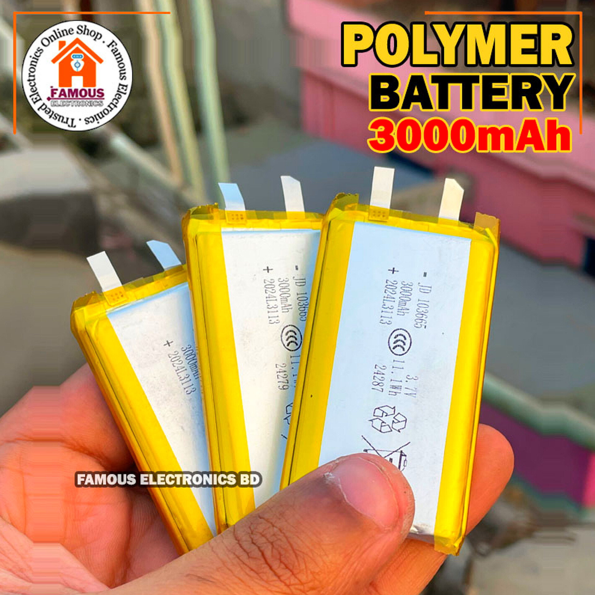 3000mAh New 3.7V Lithium Polymer Battery Best Quality Original Battery_img_3
