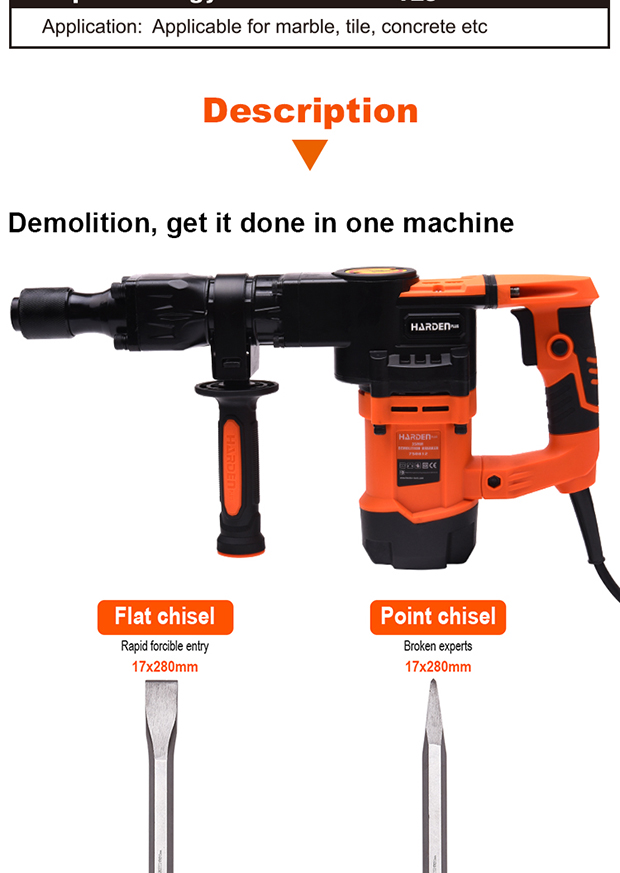 Harden 950W Demolition Demolition Breaker, 20J, HEX-GAN;  750812_img_5