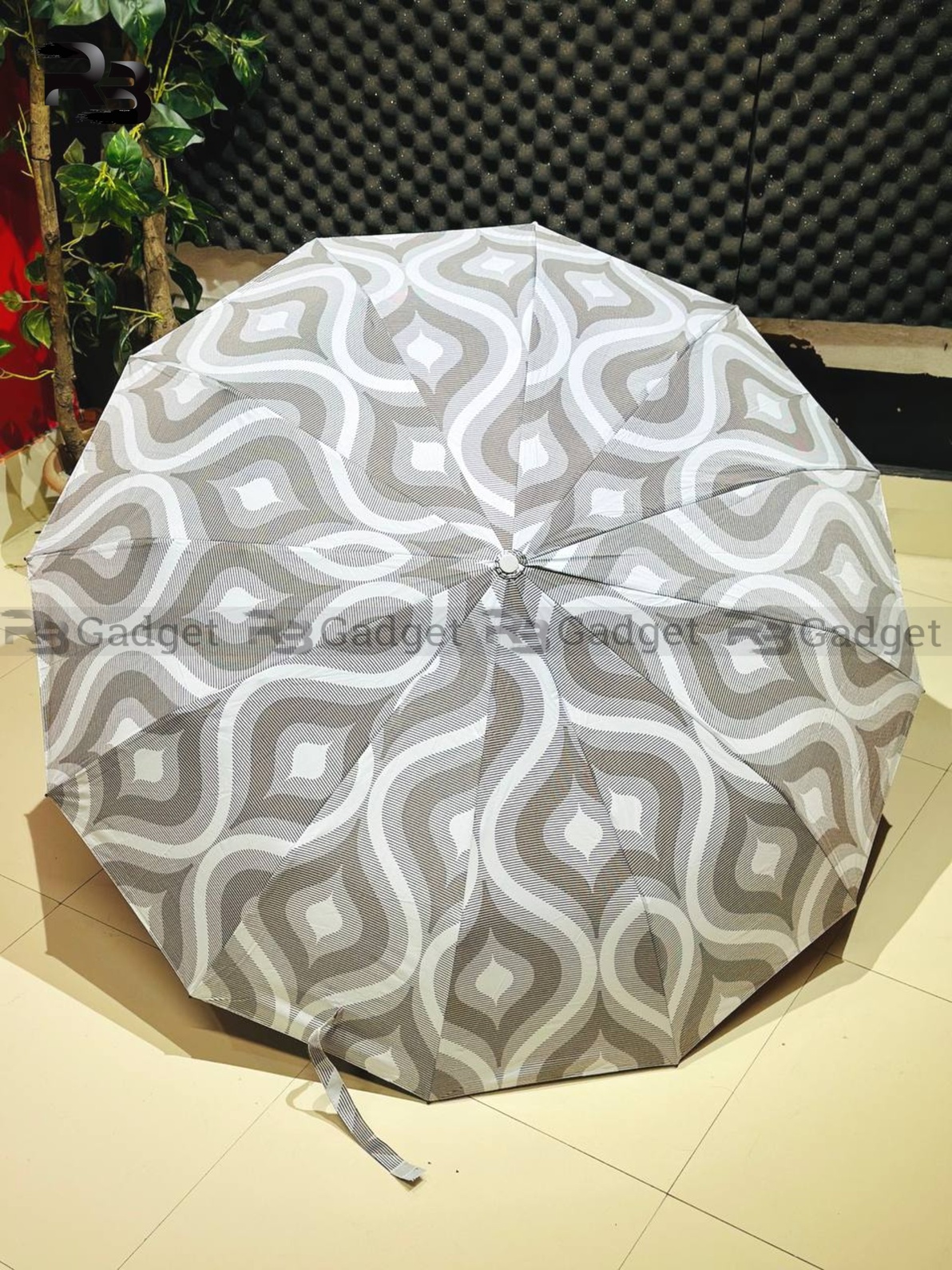 Premium 12-Ribs Automatic Umbrella With Flash Light – White_img_0