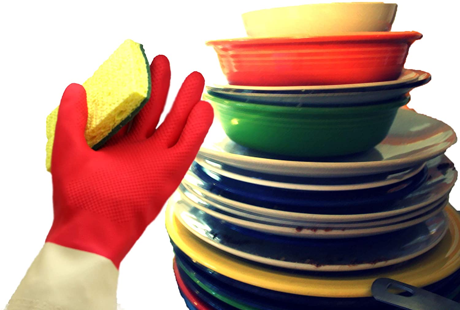 Regular Kitchen Cleaning Gloves KG-0728 ( Multi-Color )_img_4