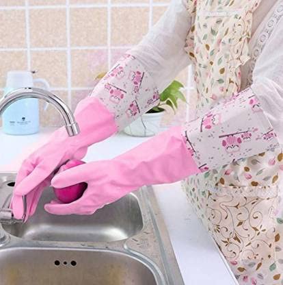 Regular Kitchen Cleaning Gloves KG-1428 ( Multi-Color )_img_3