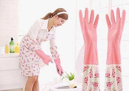 Regular Kitchen Cleaning Gloves KG-1428 ( Multi-Color )_img_6