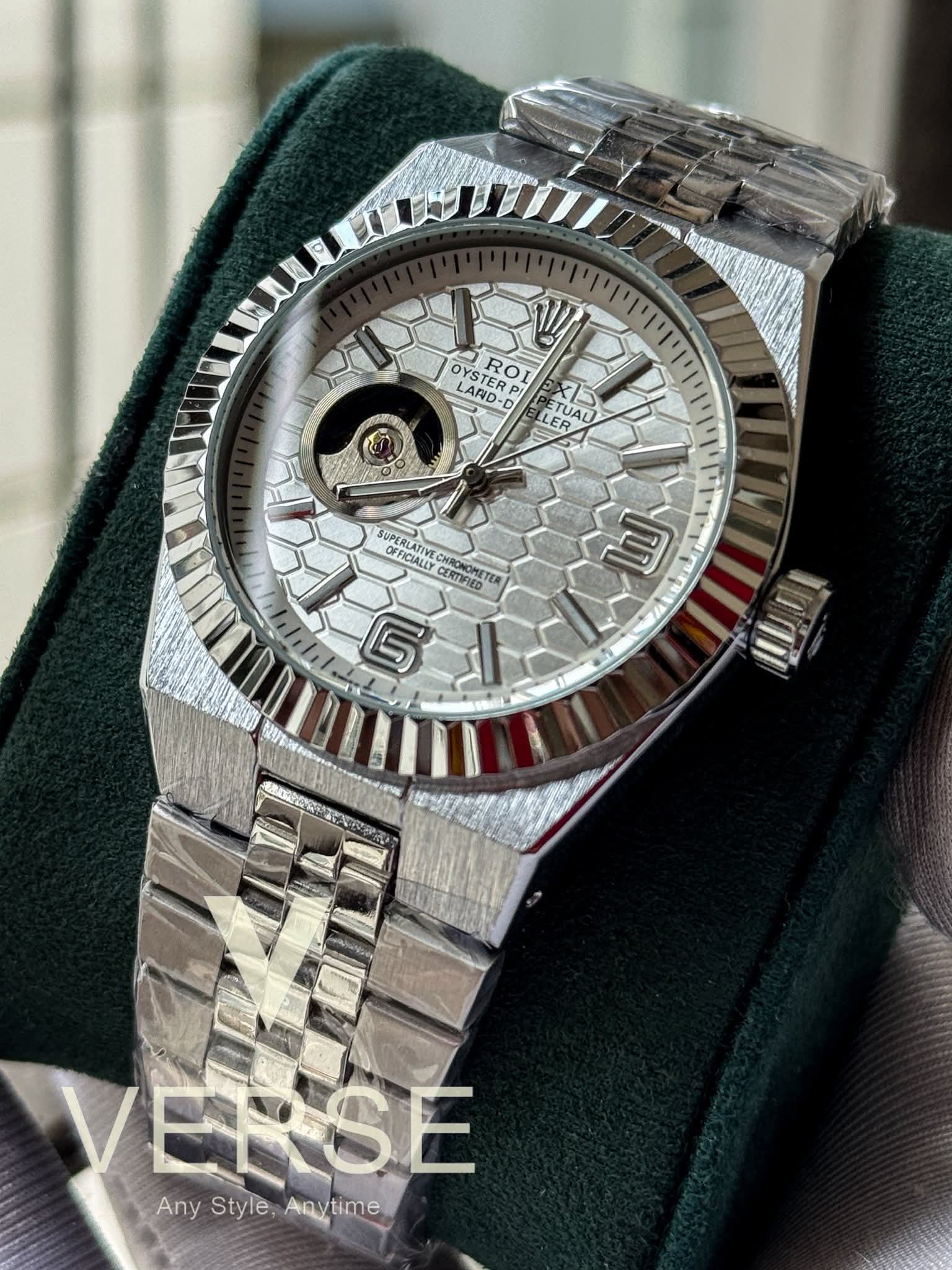 Rolex land dweller open heart white