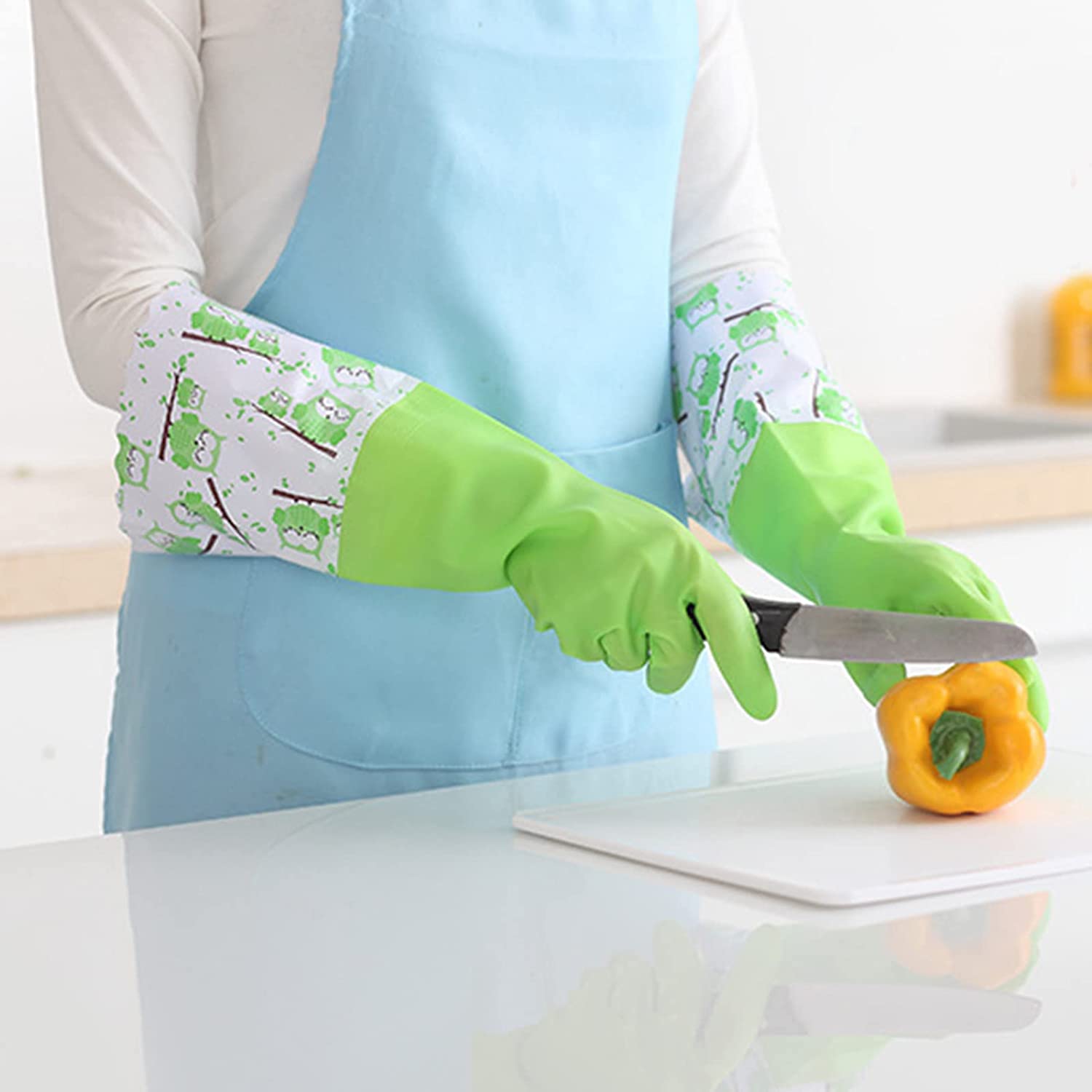 Regular Kitchen Cleaning Gloves KG-1428 ( Multi-Color )_img_12