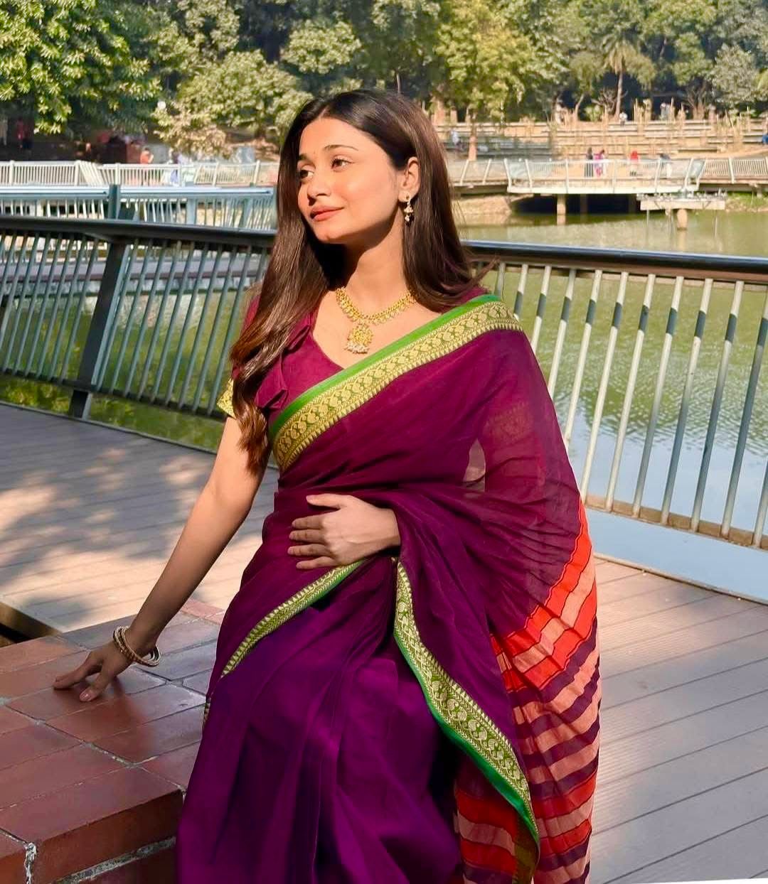 Handloom purple green par saree_img_2