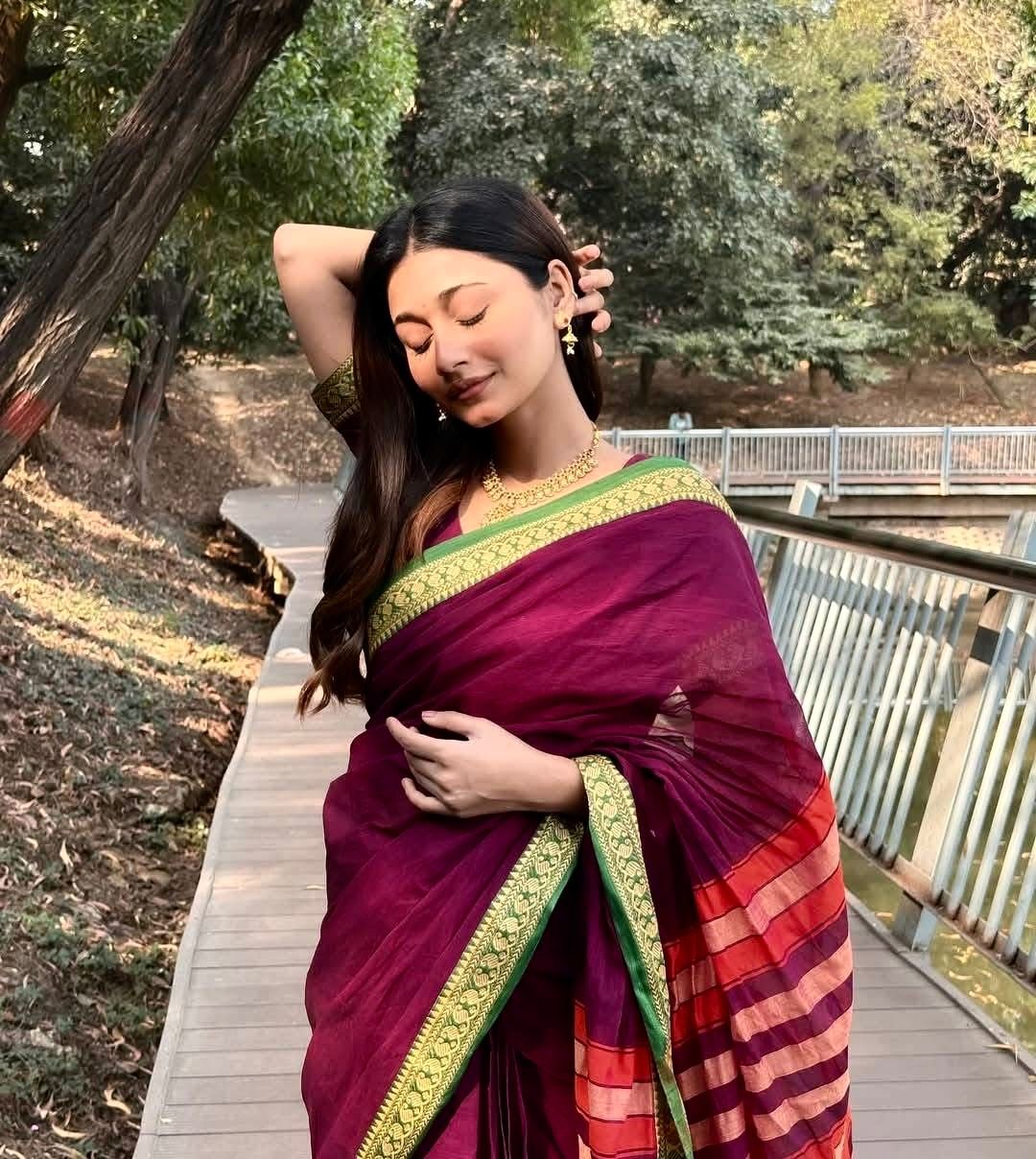 Handloom purple green par saree_img_3