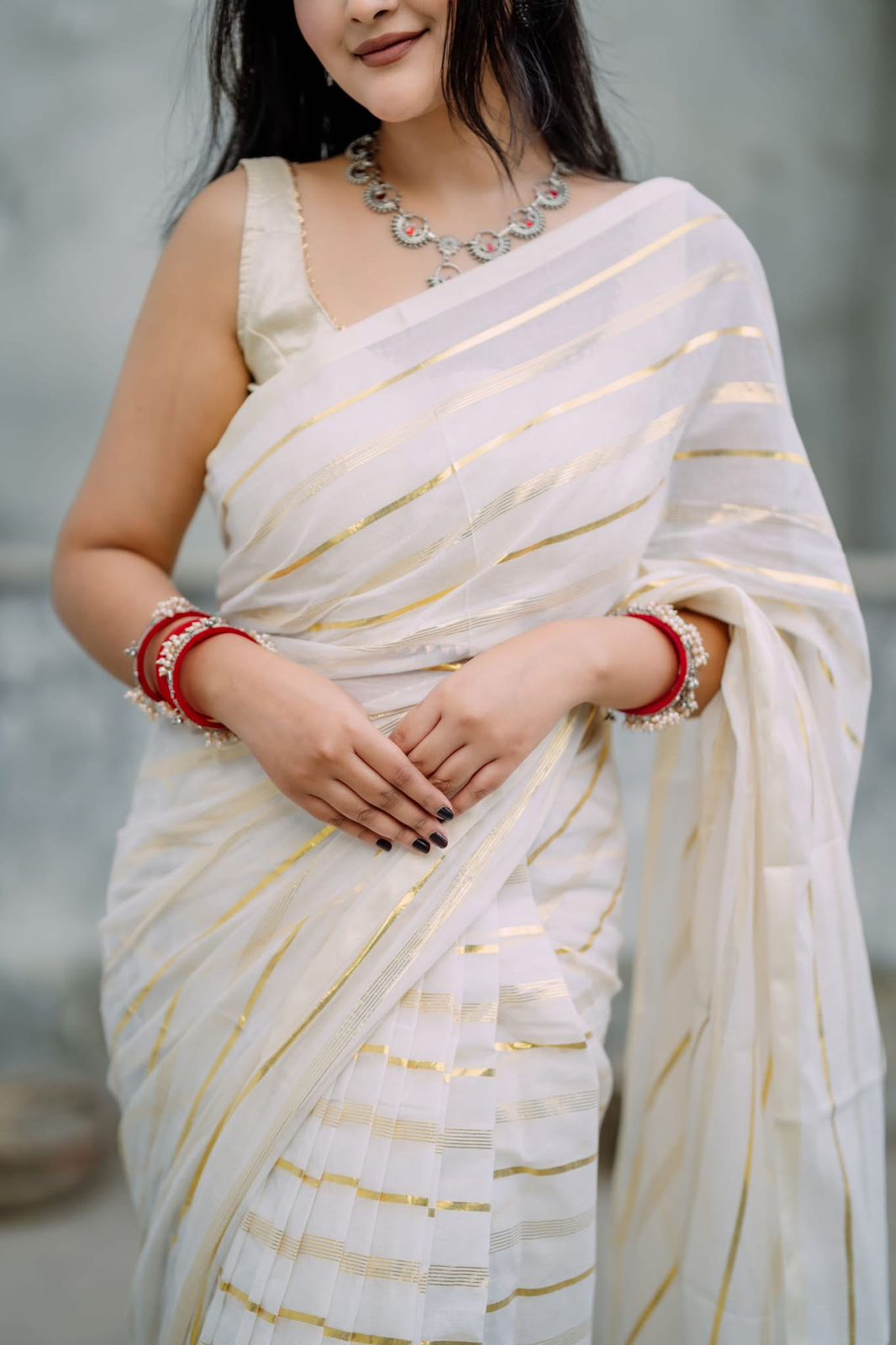 Handloom white jori work saree_img_4