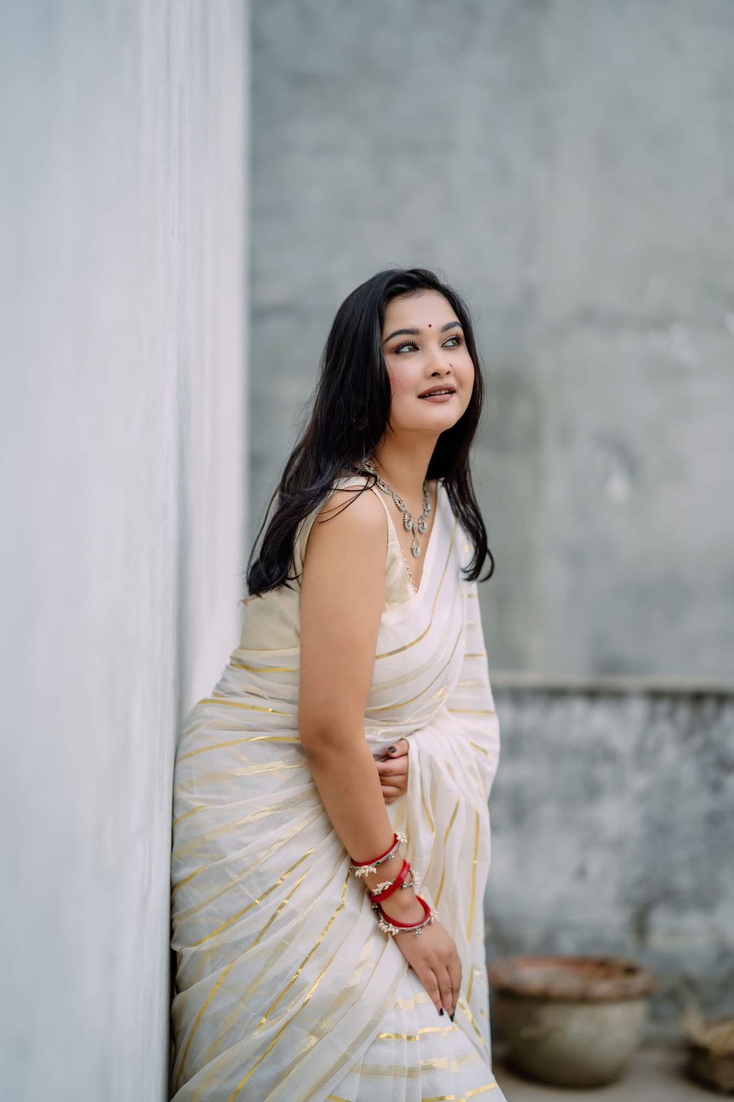 Handloom white jori work saree_img_7