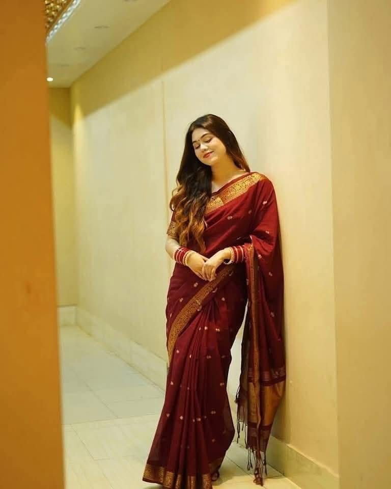 Handloom maroon hand work saree_img_4