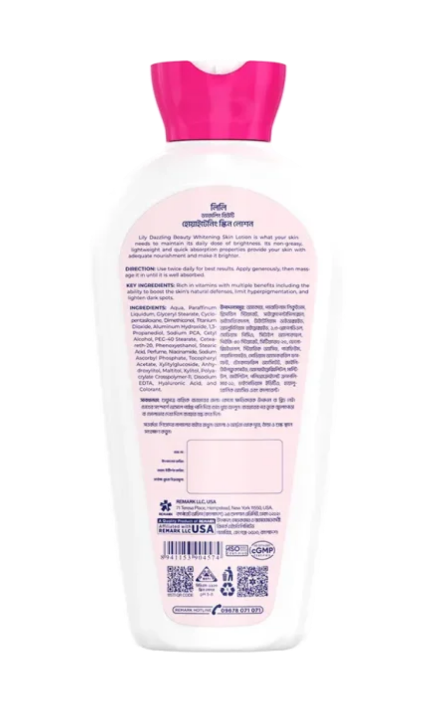 Lily Dazzling Beauty Whitening Skin Lotion 200ml - Image 4