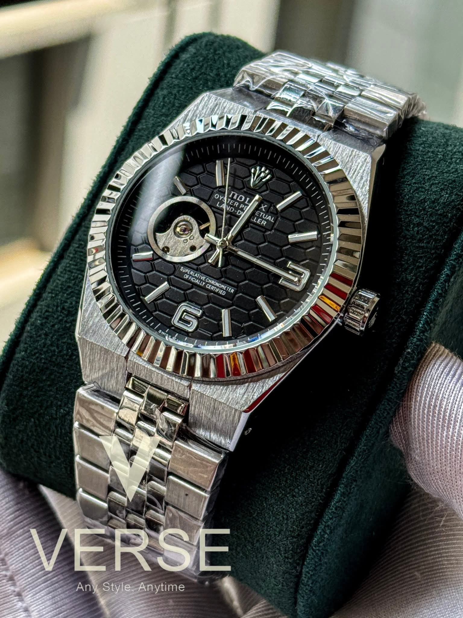 Rolex land dweller open heart black