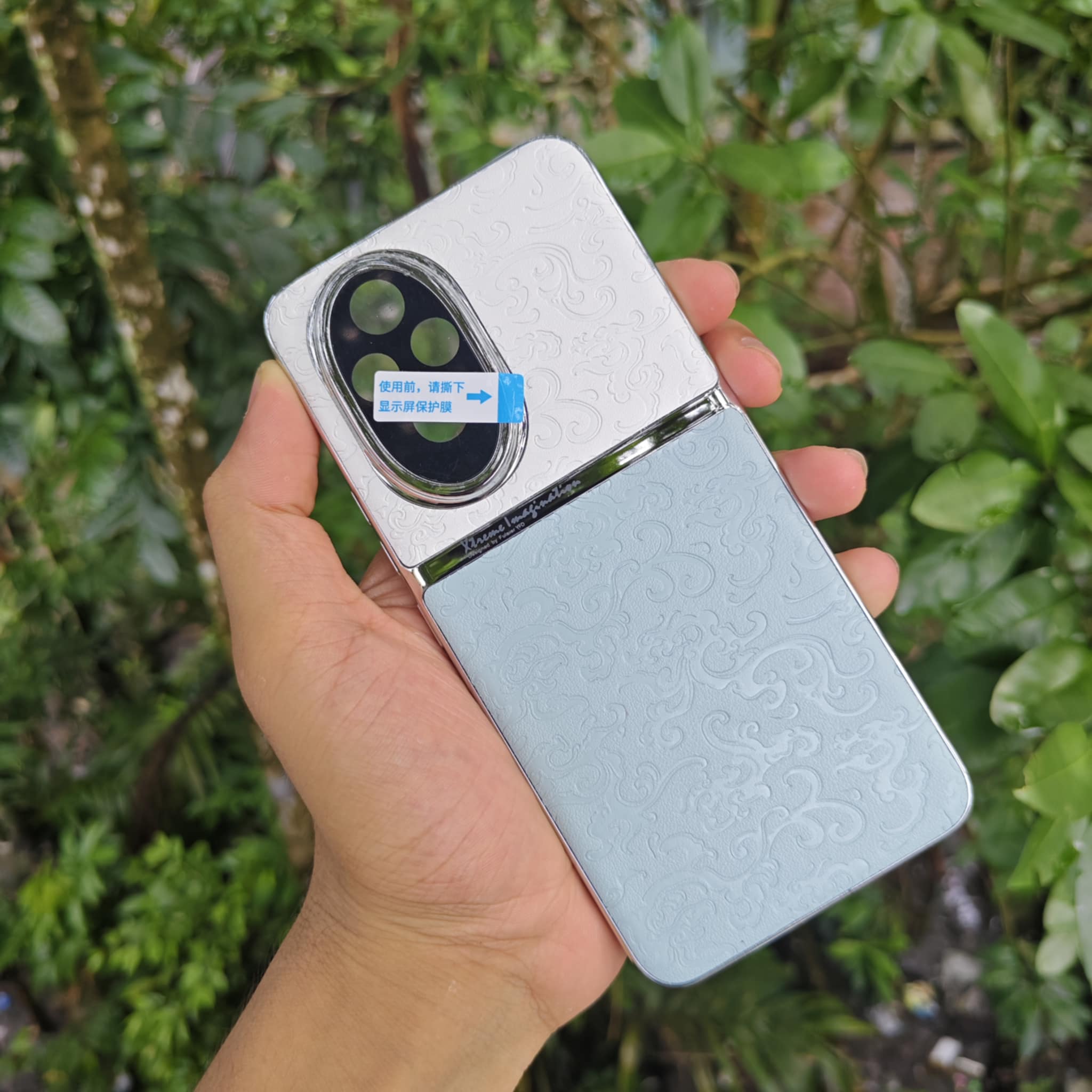 Honor 200 Dragon Pattern Electroplated  Leather cover Attached Camera Protector_img_1