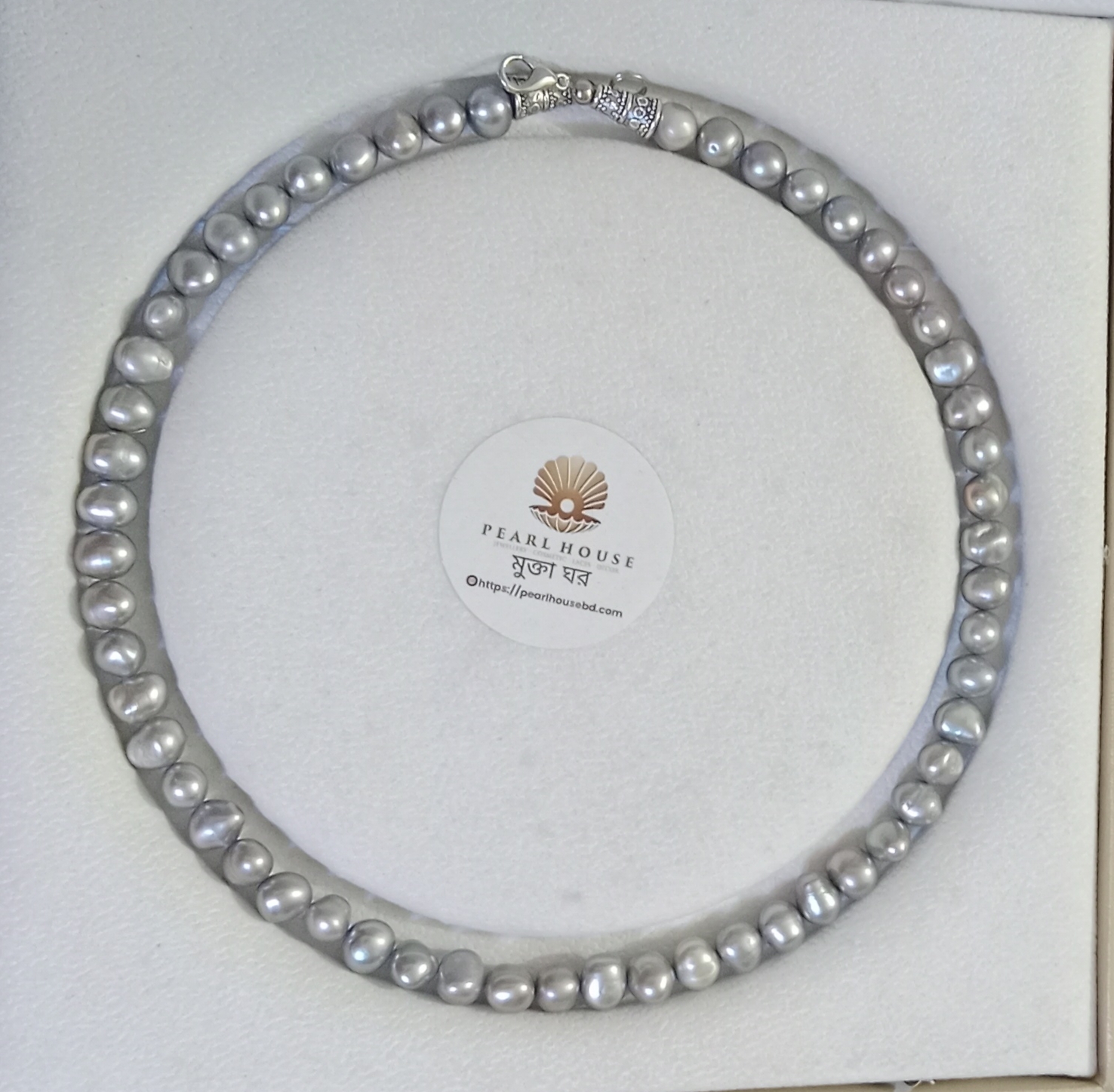 Ash/Silver Colour pearl necklace_img_0