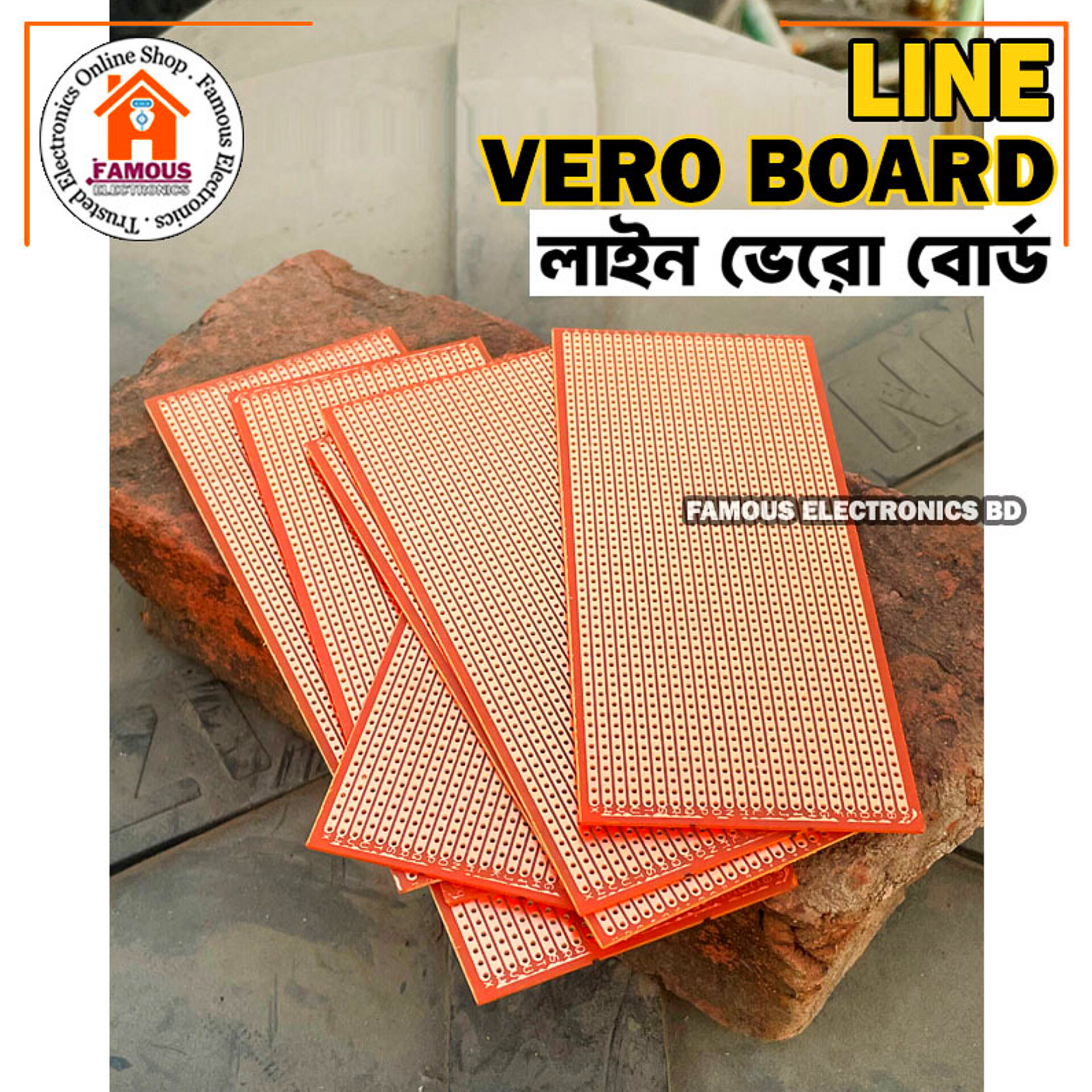 1PCS - Veroboard Normal Line 14.5×6.5cm Stripboard PCB Printed Circuit Board For Prototyping Designing Weld Soldering Arduino DIY_img_1