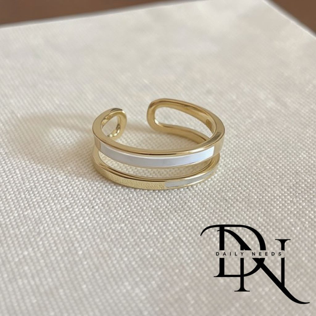 Emerald Open Ring for Women & Men | Minimalist Geometric Adjustable Alloy Ring | European & American Trend Jewelry Spring 2025