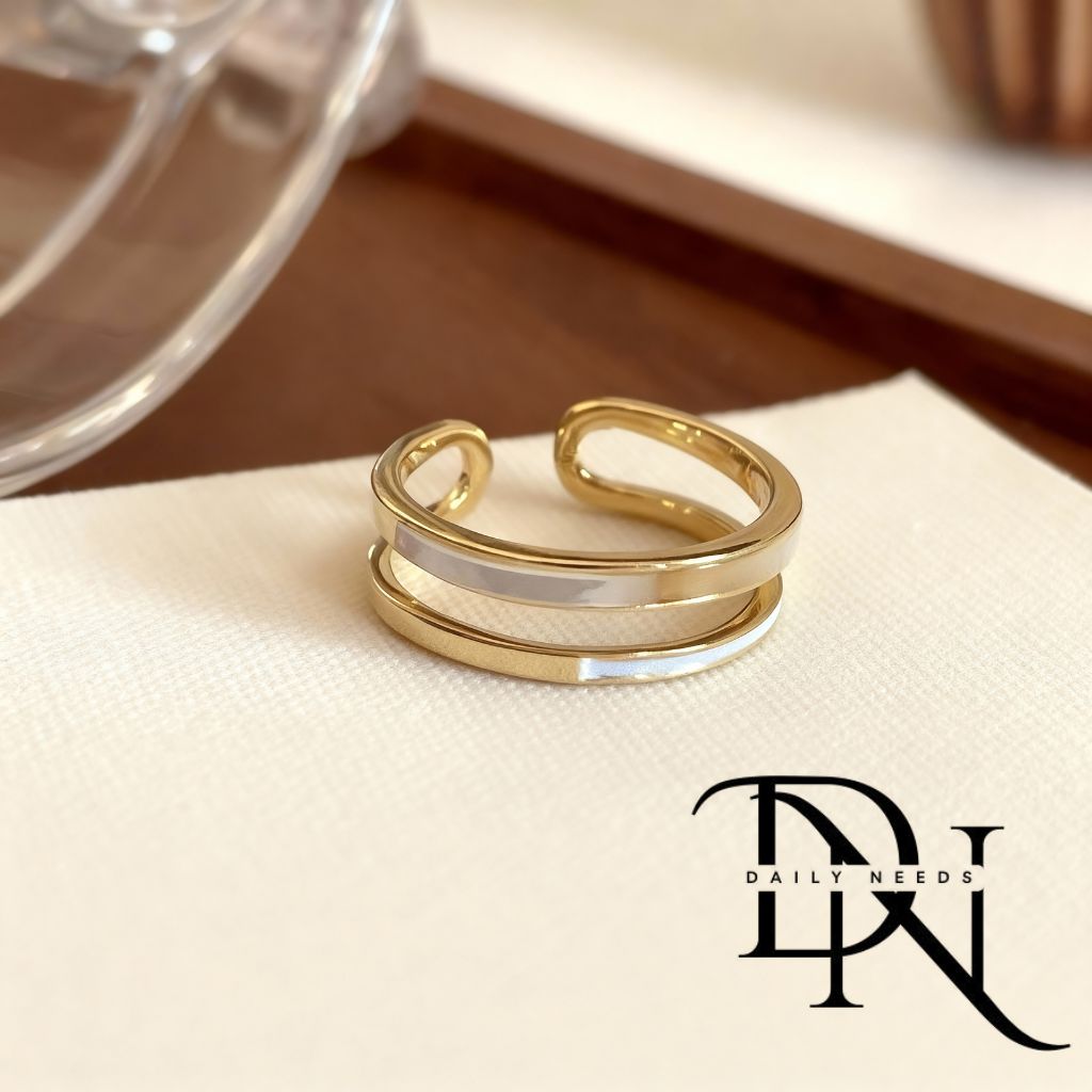 Emerald Open Ring for Women & Men | Minimalist Geometric Adjustable Alloy Ring | European & American Trend Jewelry Spring 2025_img_1