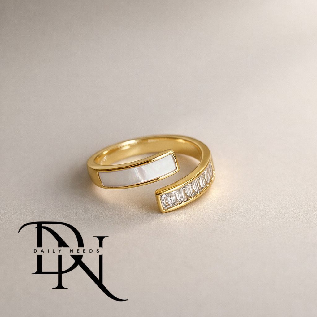 Emerald Open Ring for Women & Men | Minimalist Geometric Adjustable Alloy Ring | European & American Trend Jewelry Spring 2025_img_6