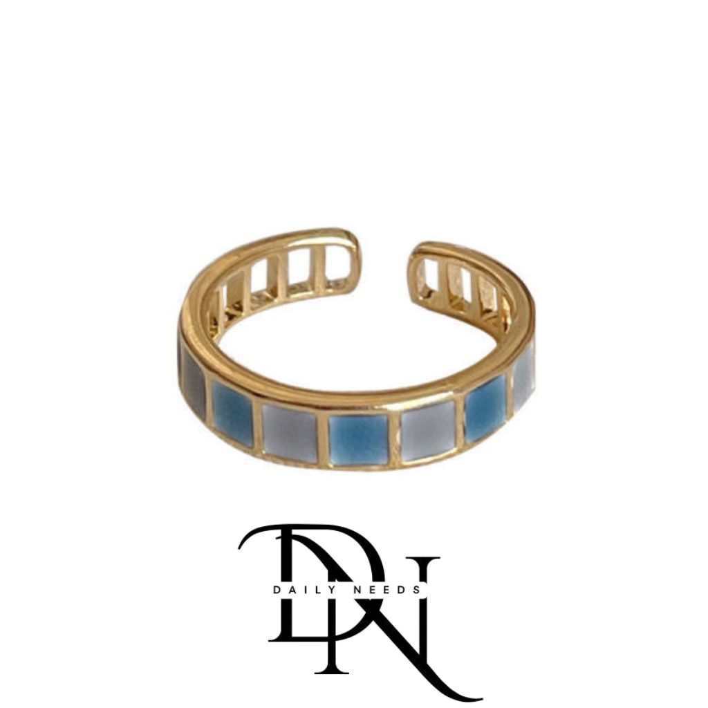 Emerald Open Ring for Women & Men | Minimalist Geometric Adjustable Alloy Ring | European & American Trend Jewelry Spring 2025_img_18