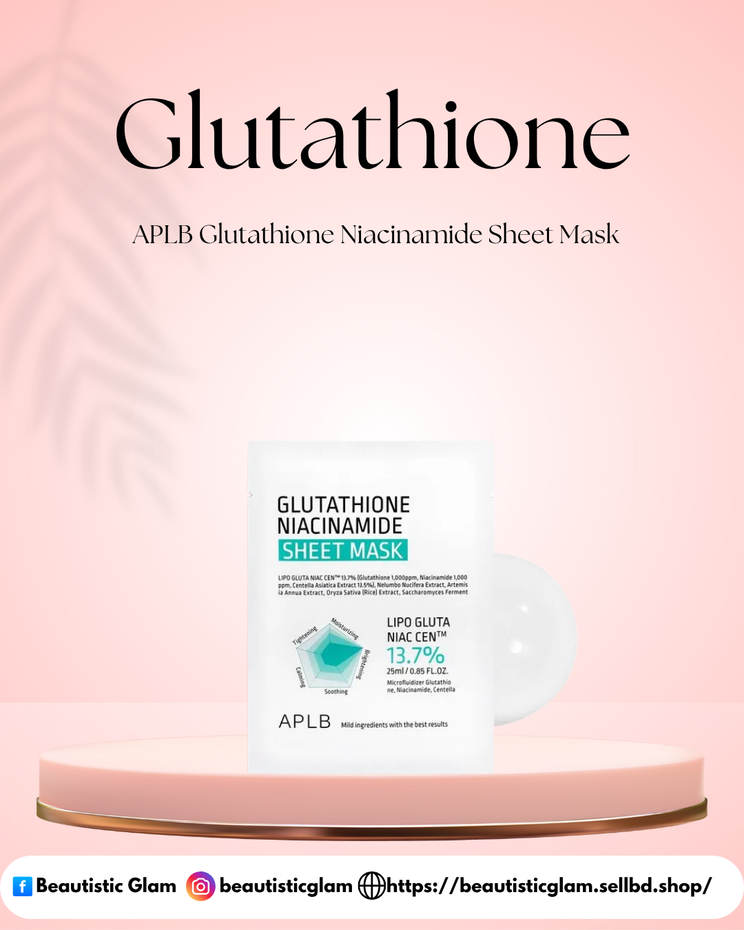 APLB Glutathione Niacinamide Sheet Mask
