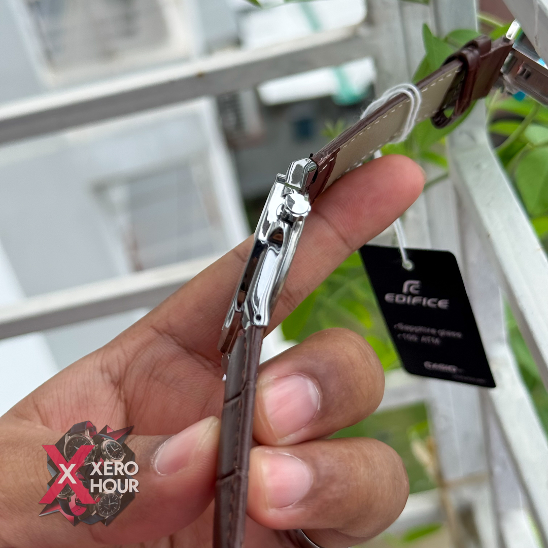 Edifice AA Grade | Leather Belt Plain Dial |  Brown belt Tiffany Dial_img_1