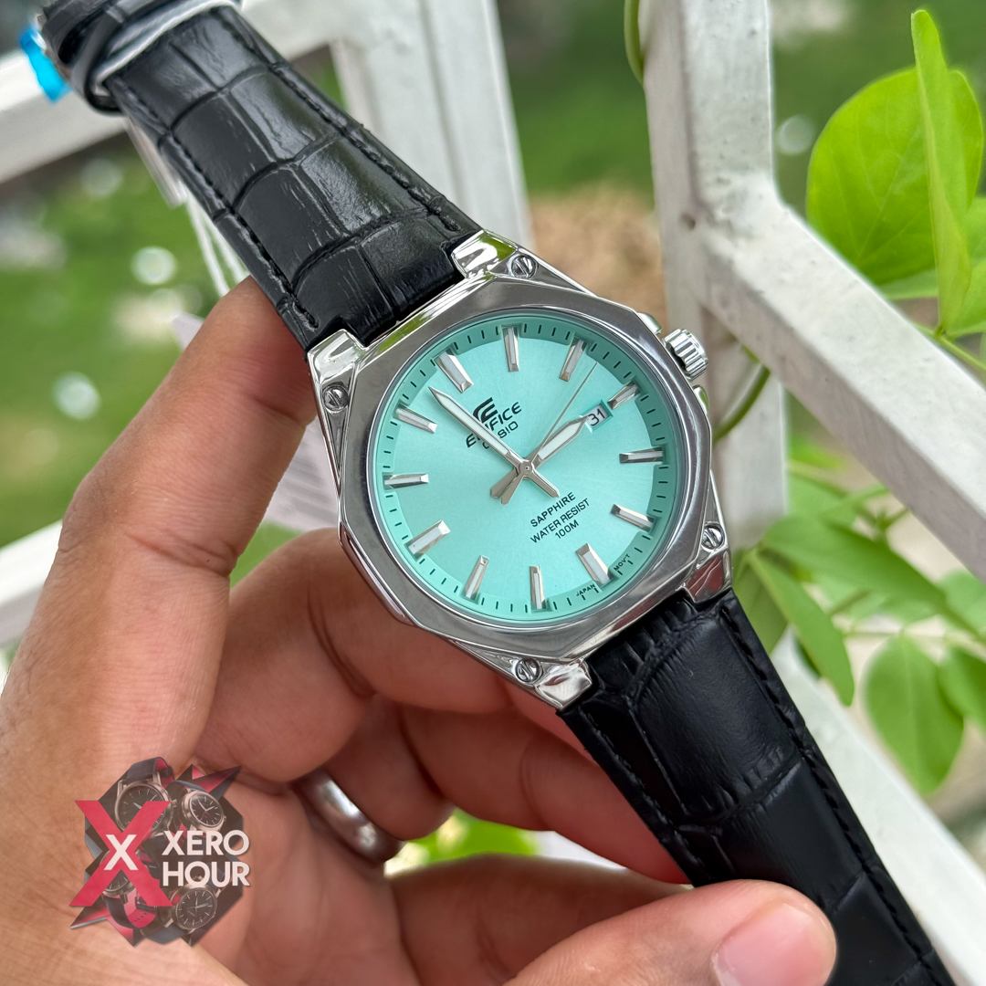 Edifice AA Grade | Leather Belt Plain Dial | Black belt Tiffany Dial