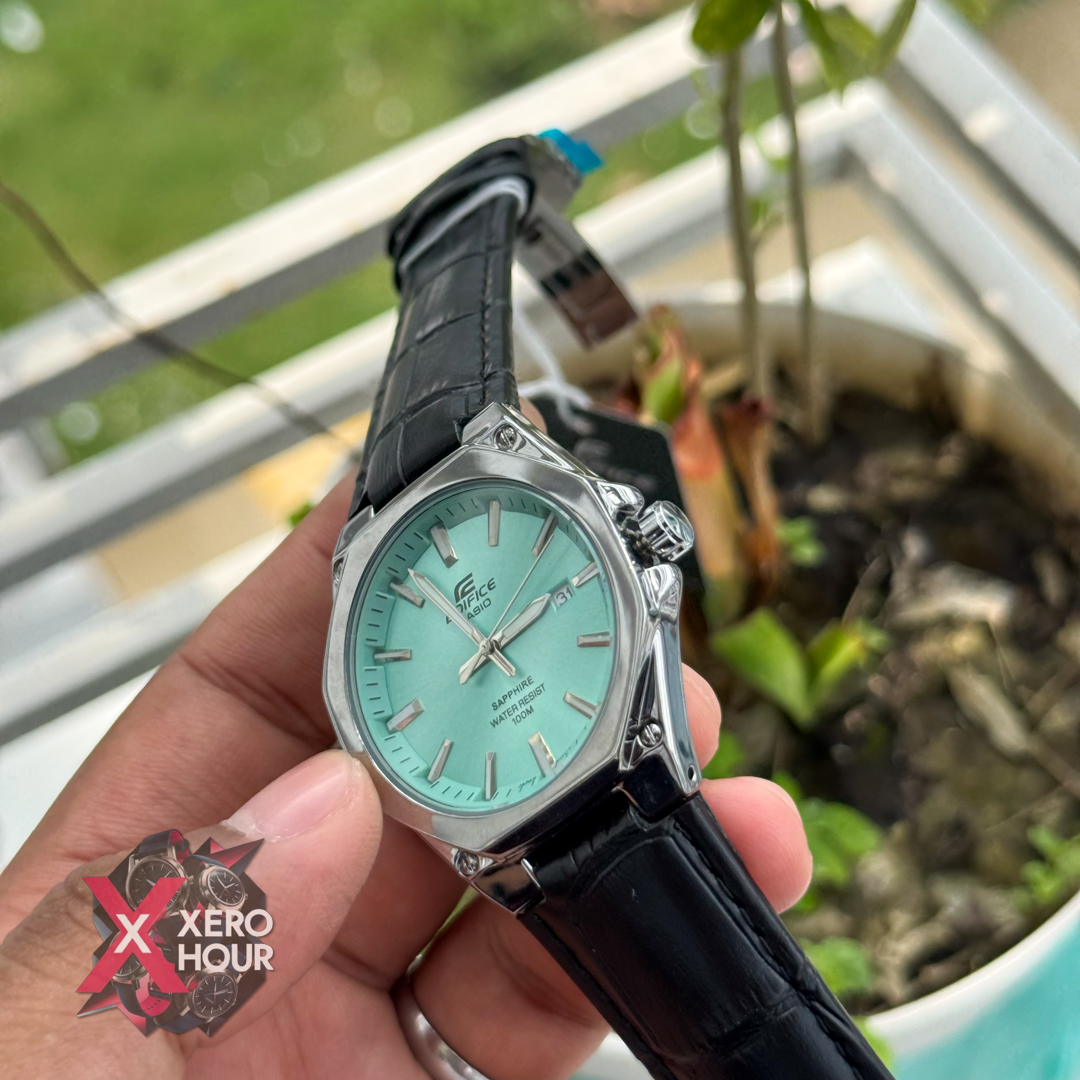 Edifice AA Grade | Leather Belt Plain Dial | Black belt Tiffany Dial_img_2