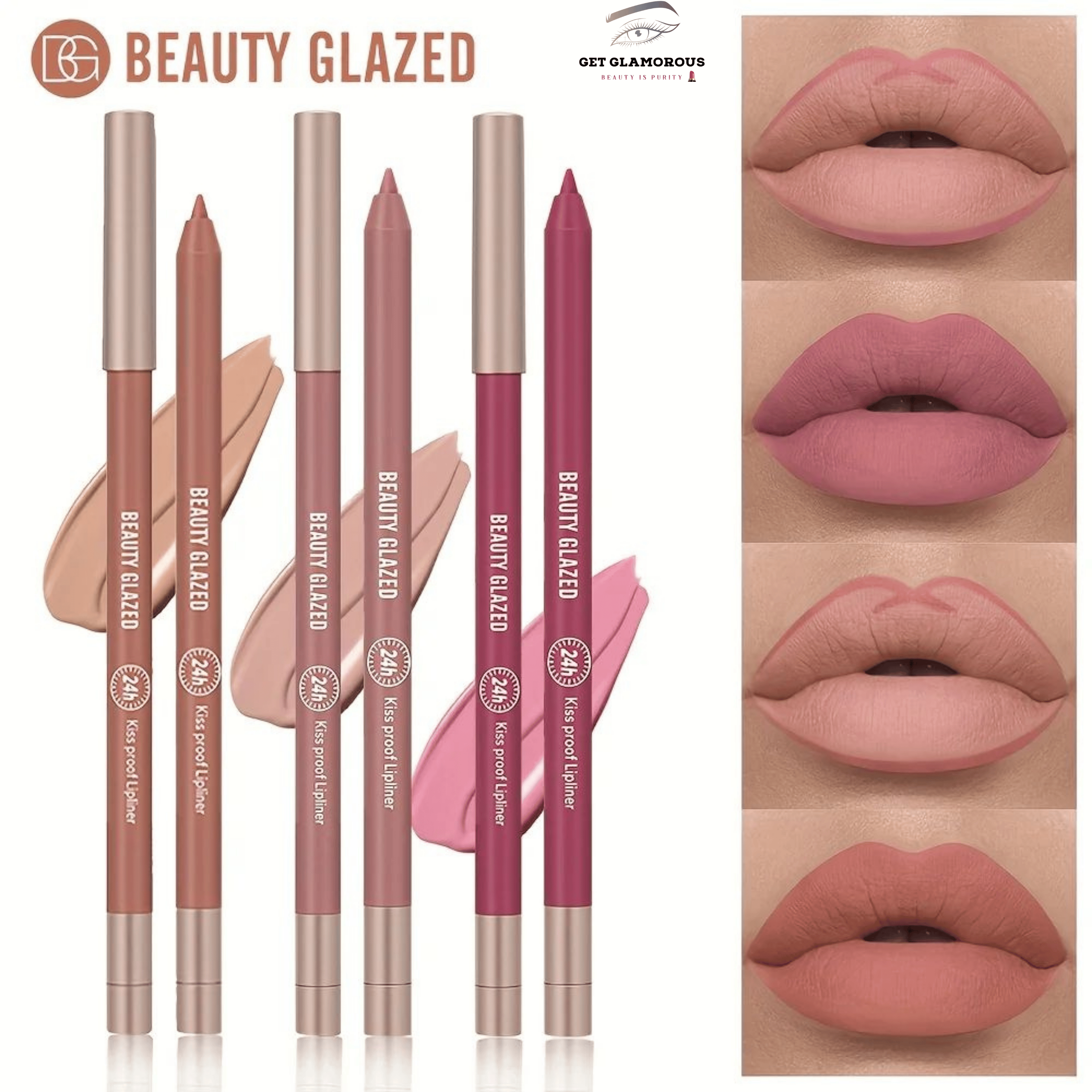 Beauty Glazed 24h Waterproof & Long Lasting Lip Liner