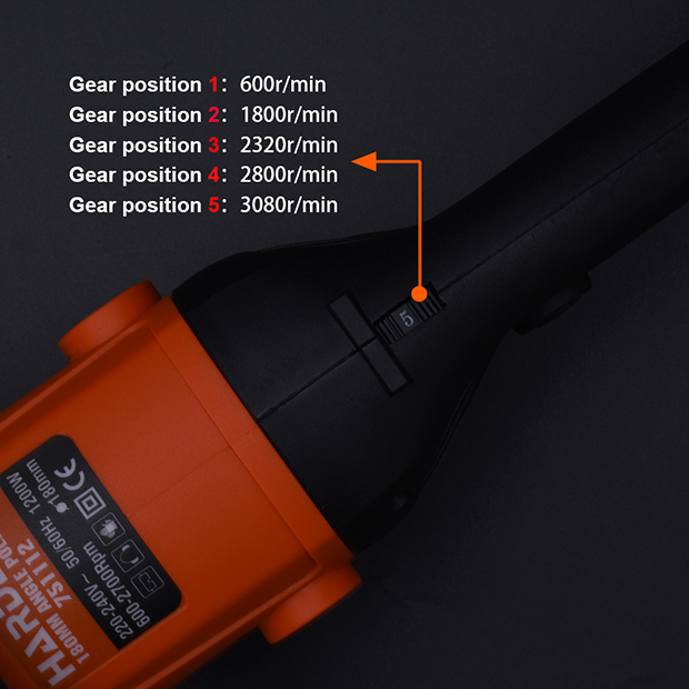 Harden 5" Angle Polisher, 1200W, 180mm, Car Polisher, Metal Polisher 751112_img_6