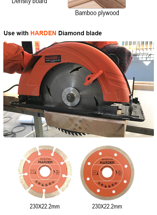 HARDEN 235mm Circular Saw, 2300W, (9-1/2"), Hand Electric Saw Machine Electric Circular Saw For Wood Cutting; Model 751532_img_8