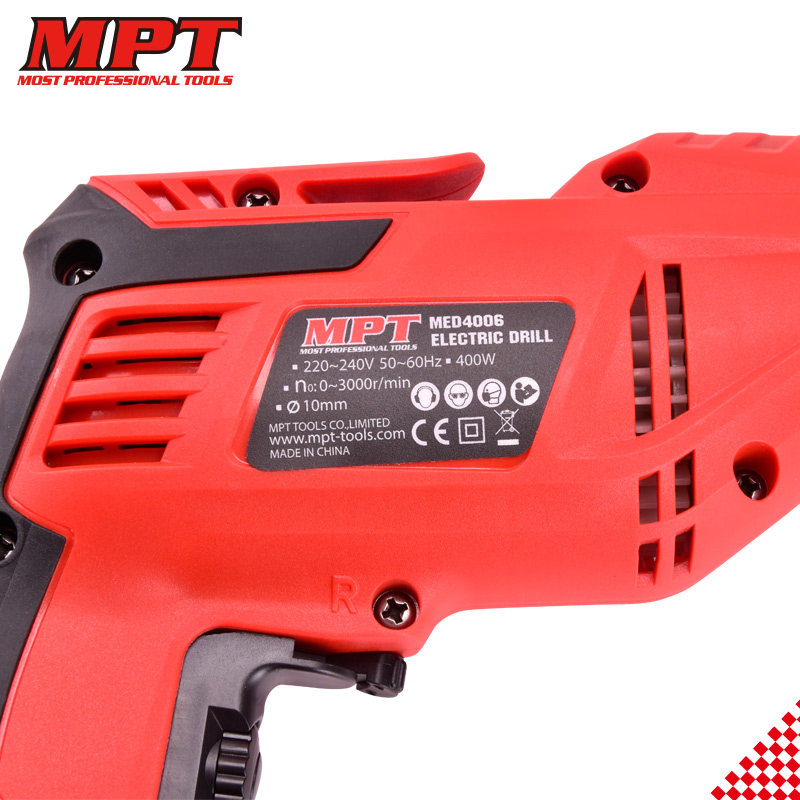 MPT MED4006 Electric Drill, 400w, 10mm(3/8"), Metal chuck, Model: MED4006_img_4