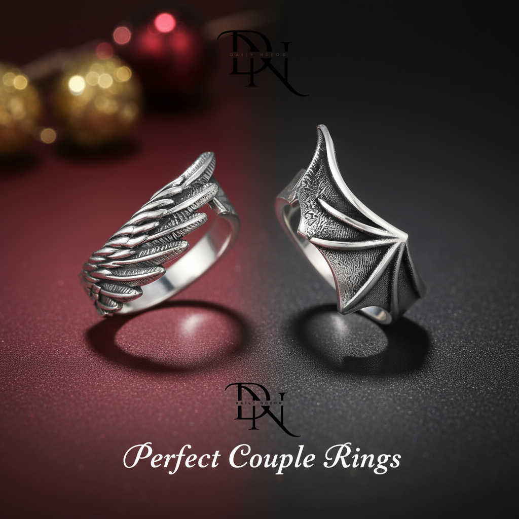 Angel & Devil Wings Couple Ring | Thai Silver Personality Open Ring_img_1