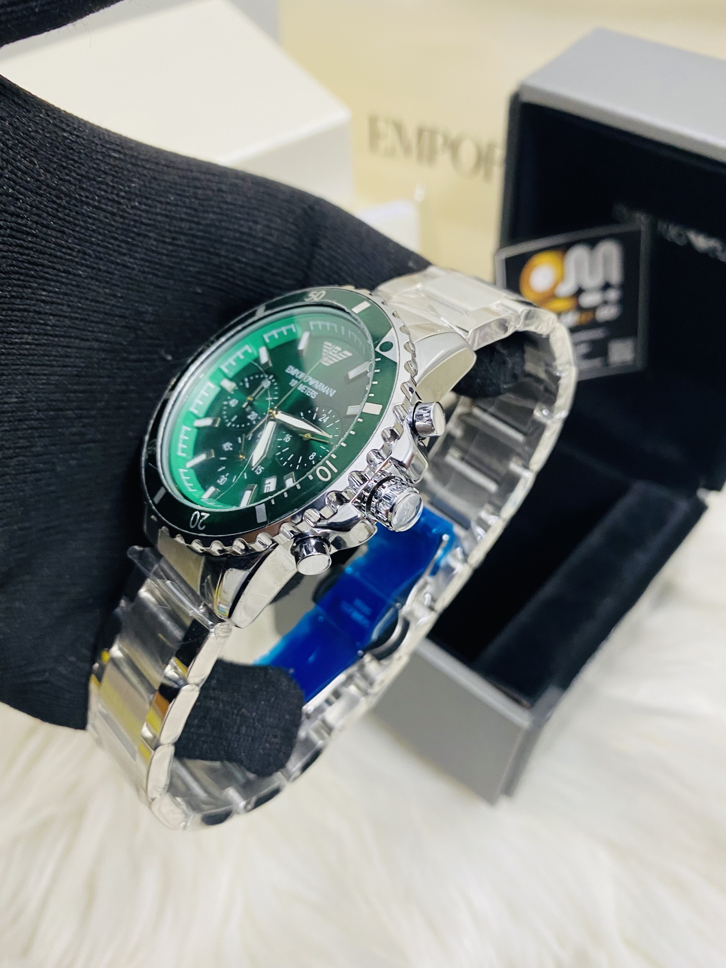 Emporio Armani World explore Green Dial Chronograph mens watch_img_1