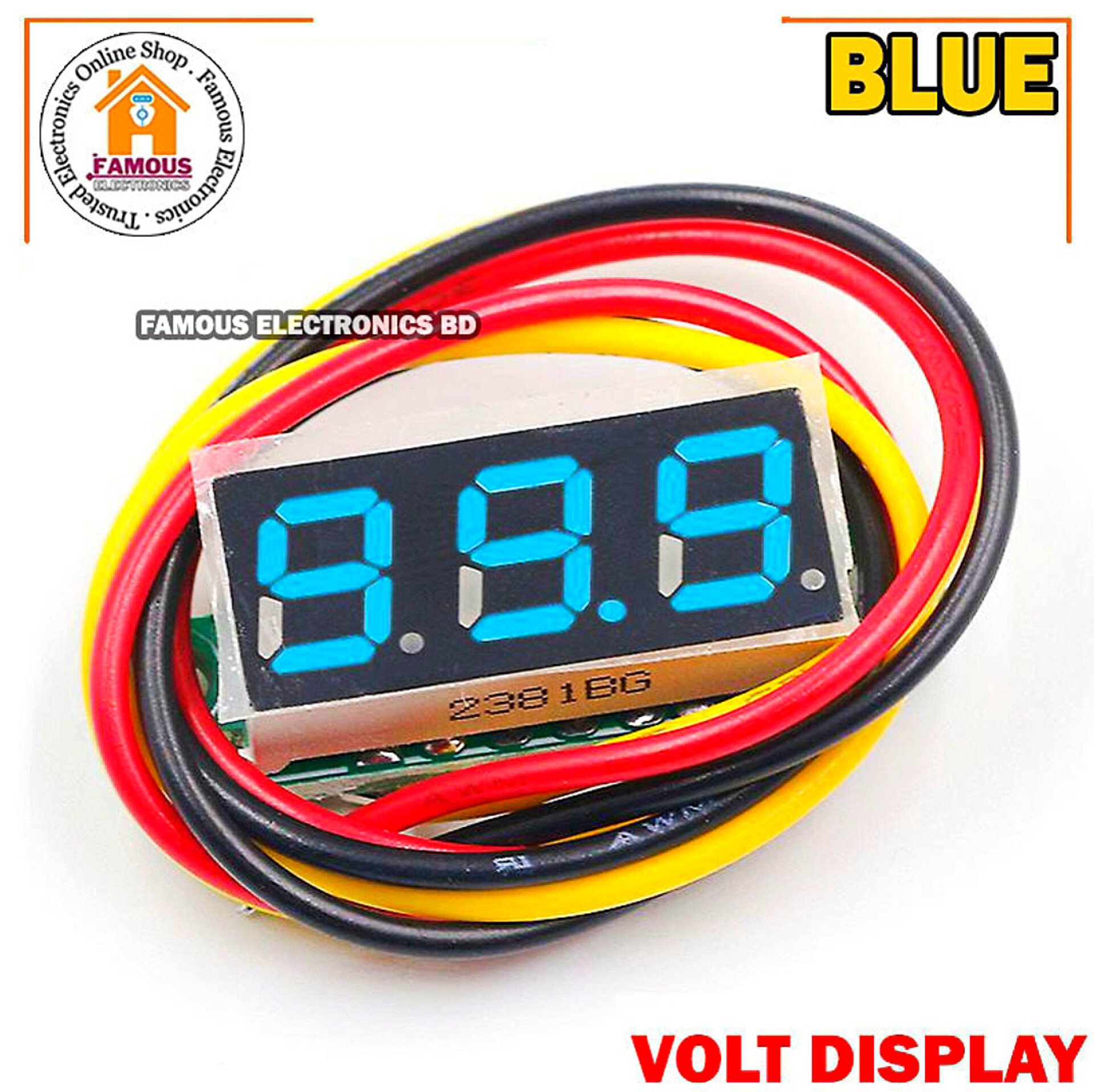 LED Display Mini 0.28 inch DC 0 -100V Digital Voltmeter 100V Volt Panel Indicator Monitor Voltage Meter-1PCS - Compact Digital Voltmeter -Blue_img_0