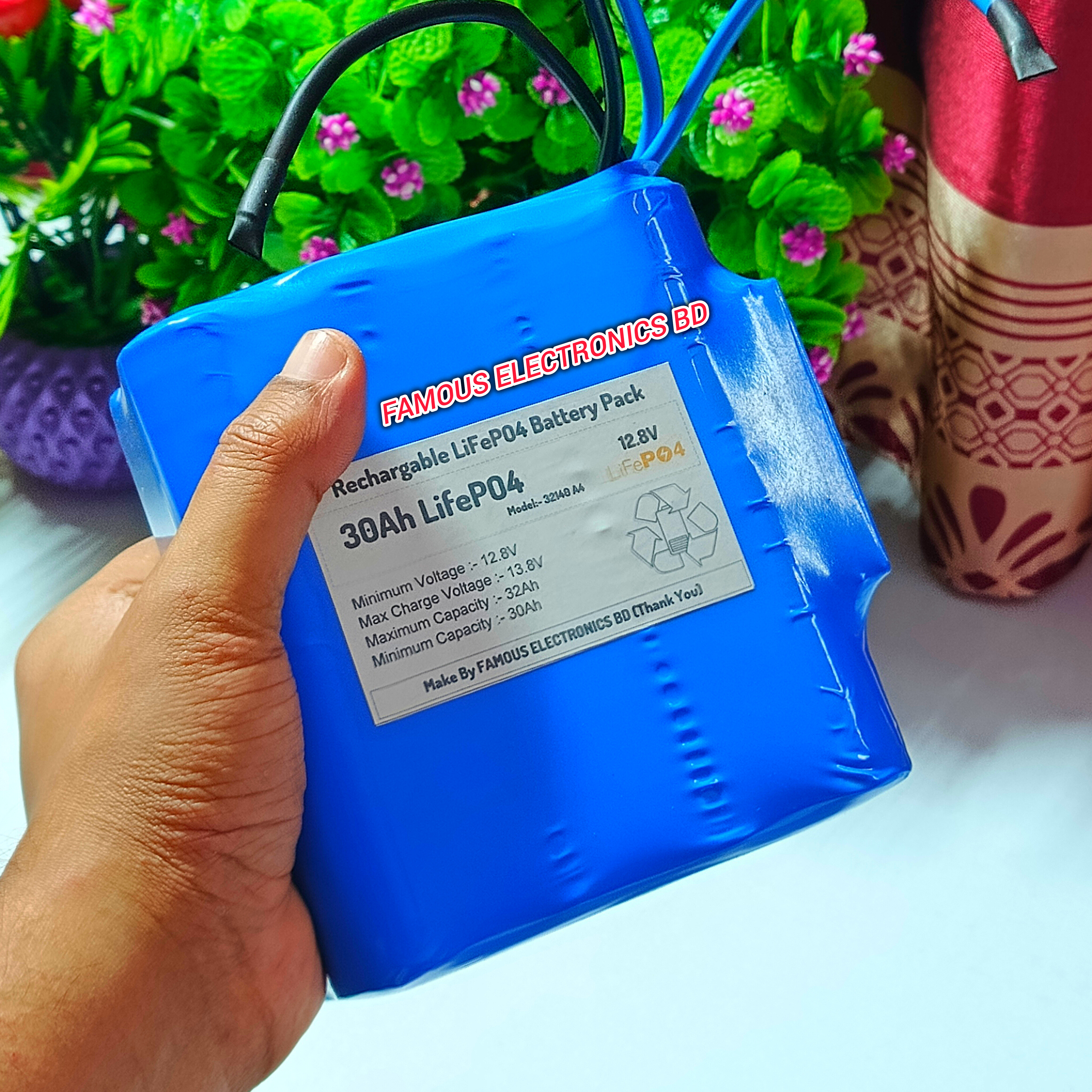 12.8V 30Ah LiFePO4 Battery Pack | 4S 100A BMS | Heavy-Duty Battery Pack_img_3