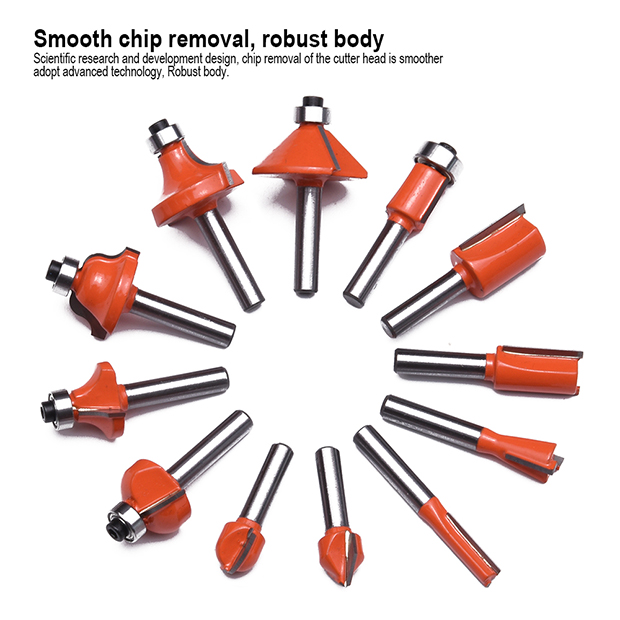 HARDEN 12 Pcs Router Bit Set | Carbide Tipped | 1/4" Shank | Woodworking & Carpentry Set | Model: 613212_img_2