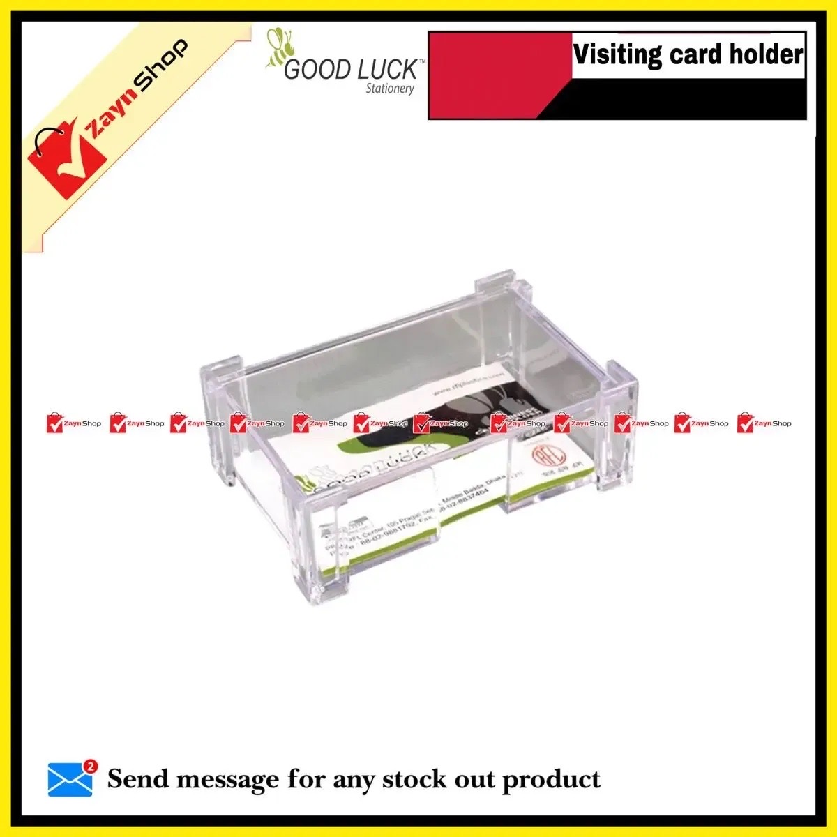 Good Luck Business/Visiting Card Holder Transparent 1pcs_img_0