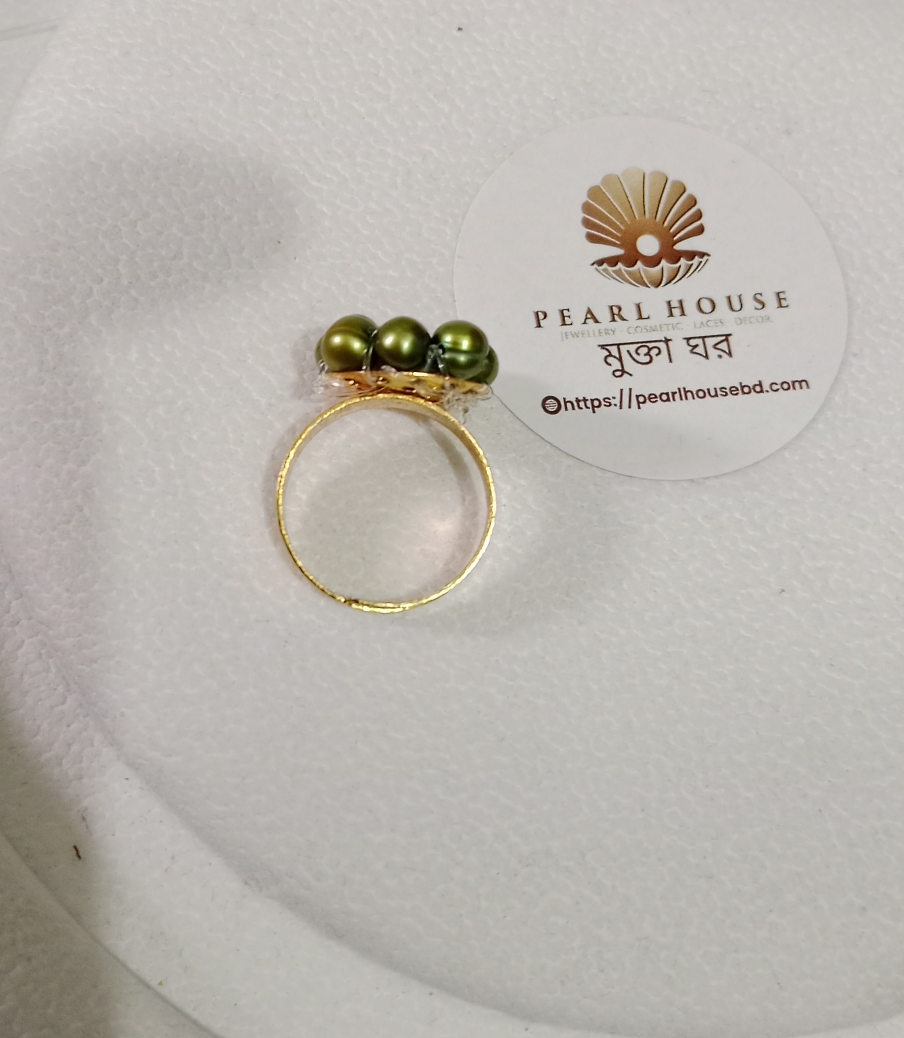 Green Pearl Adjustable Finger ring_img_2